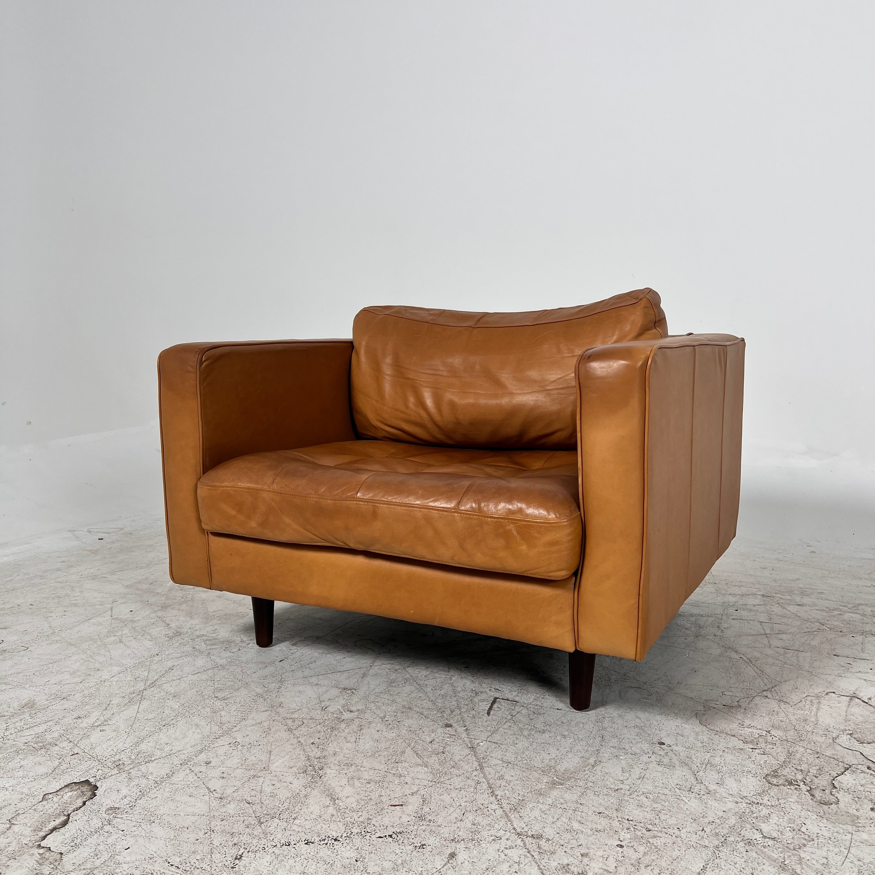 Article Sven single Seater chair. Distressed leather armchair. Delivery available