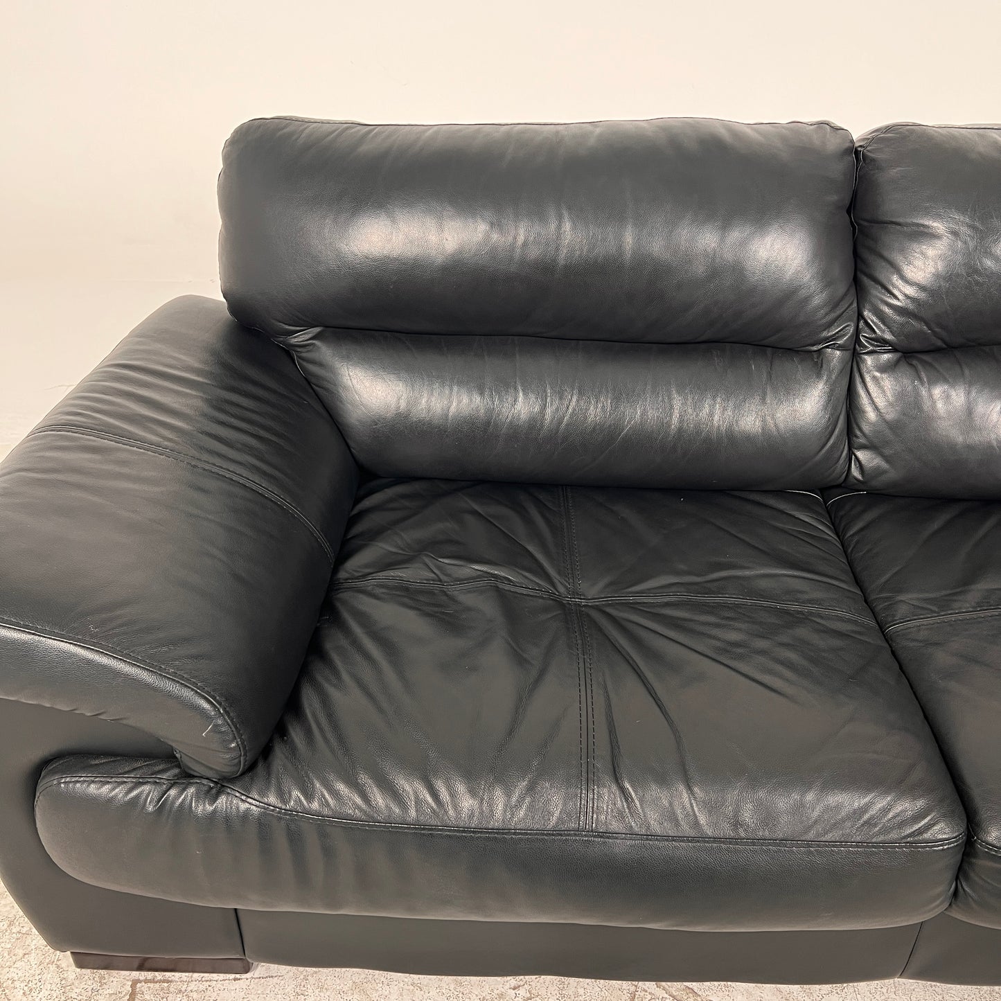 Black Leather Sectional. L shaped sofa couch. Delivery available