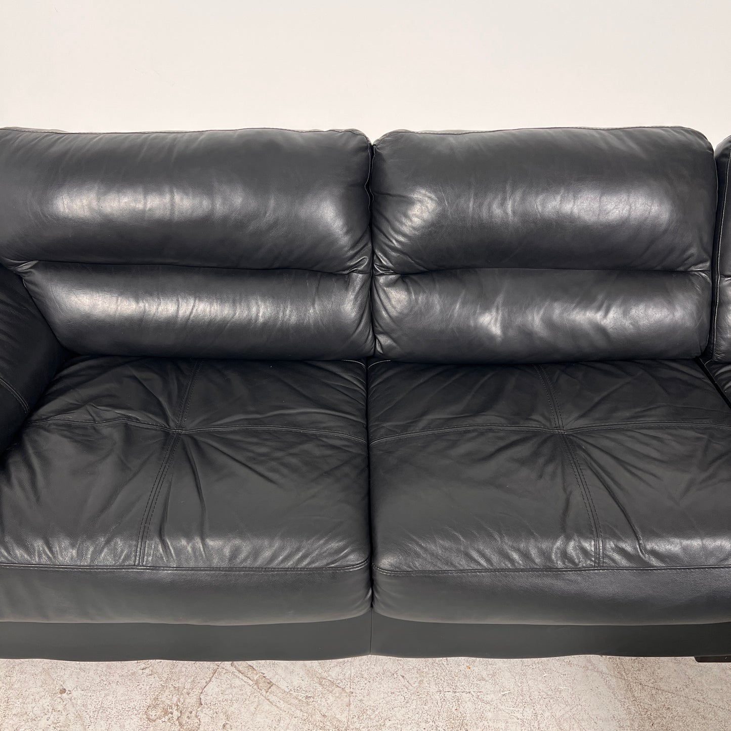Black Leather Sectional. L shaped sofa couch. Delivery available