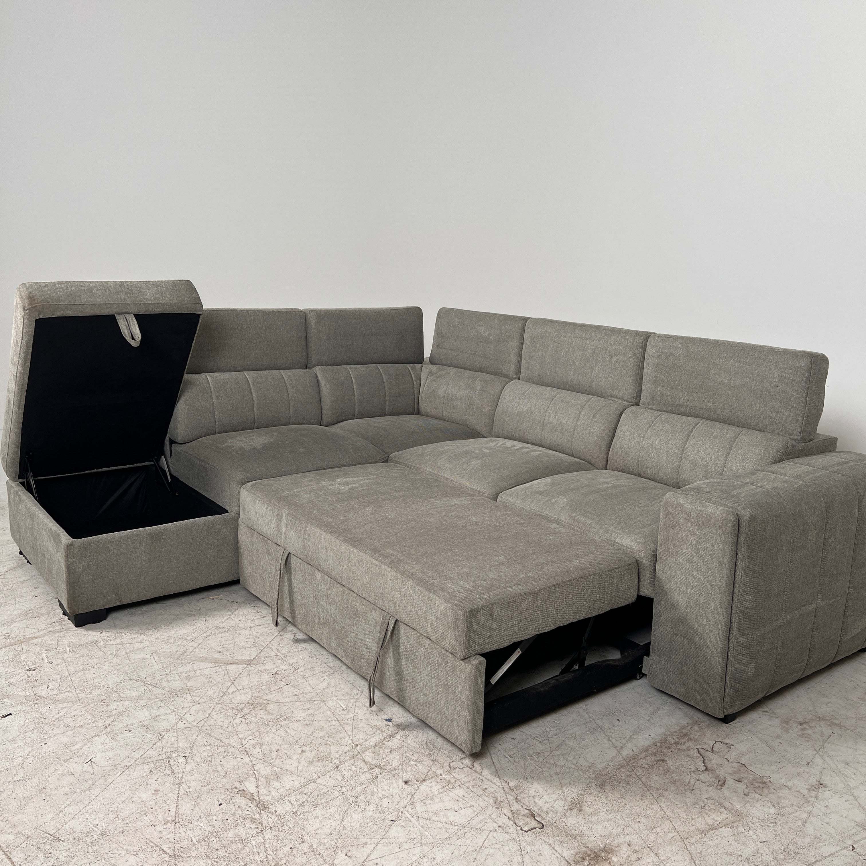 Pull Out sectional with storage. Sofa bed L shaped couch. Delivery available