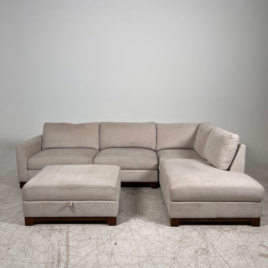 Thomasville Sectional + ottoman. L shaped sofa couch. Delivery available.