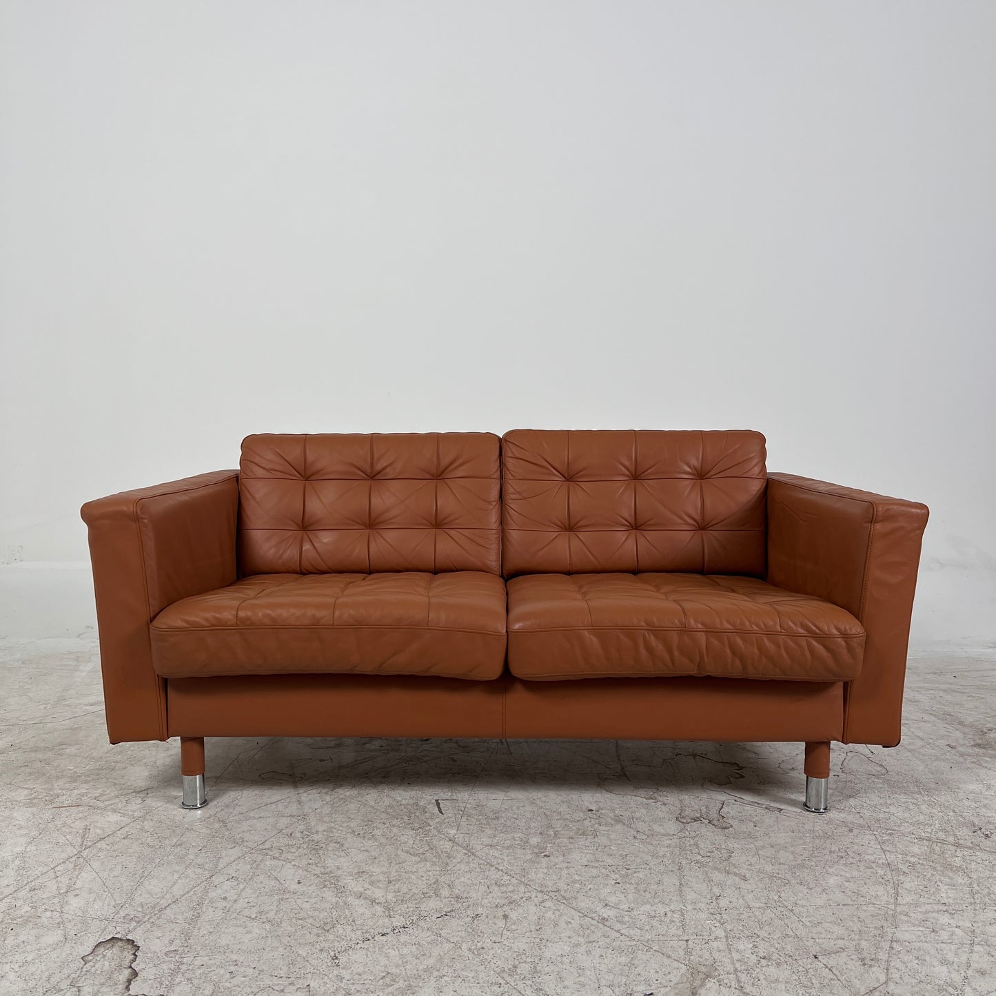 Ikea Morabo loveseat. Cognac leather sofa couch. Delivery available