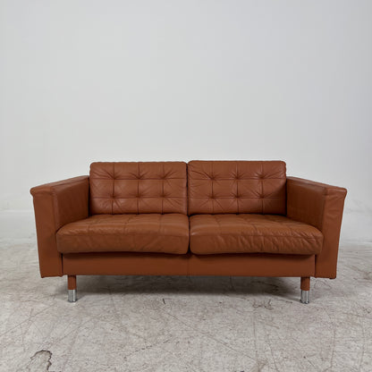 Ikea Morabo loveseat. Cognac leather sofa couch. Delivery available