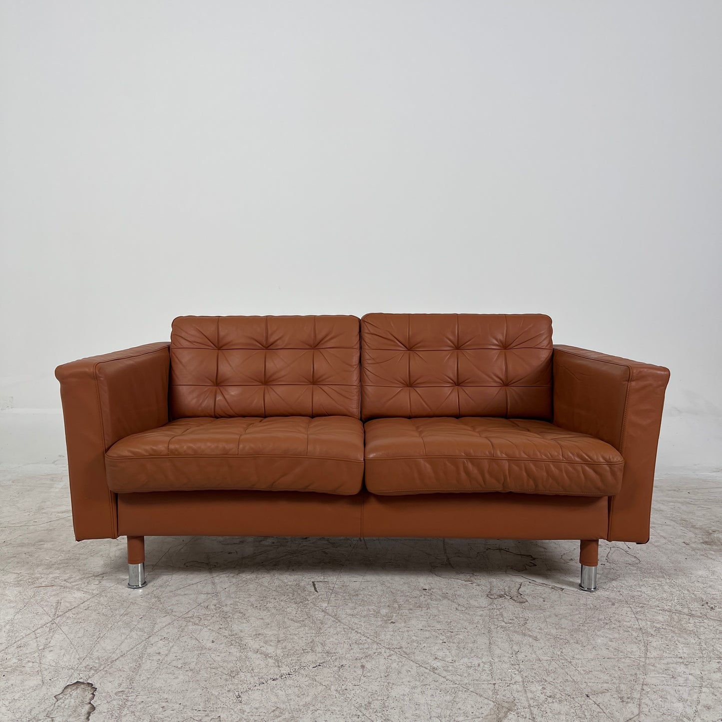 Ikea Morabo loveseat. Cognac leather sofa couch. Delivery available