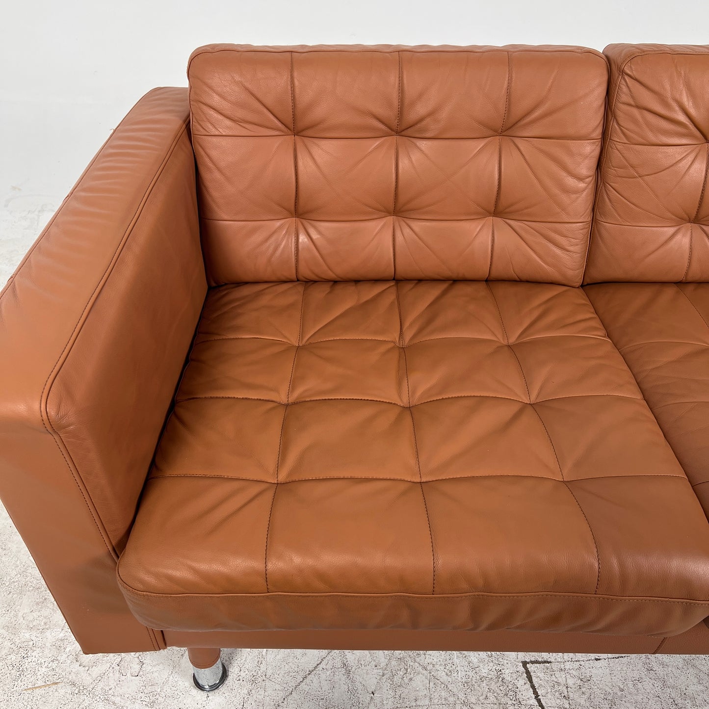 Ikea Morabo loveseat. Cognac leather sofa couch. Delivery available