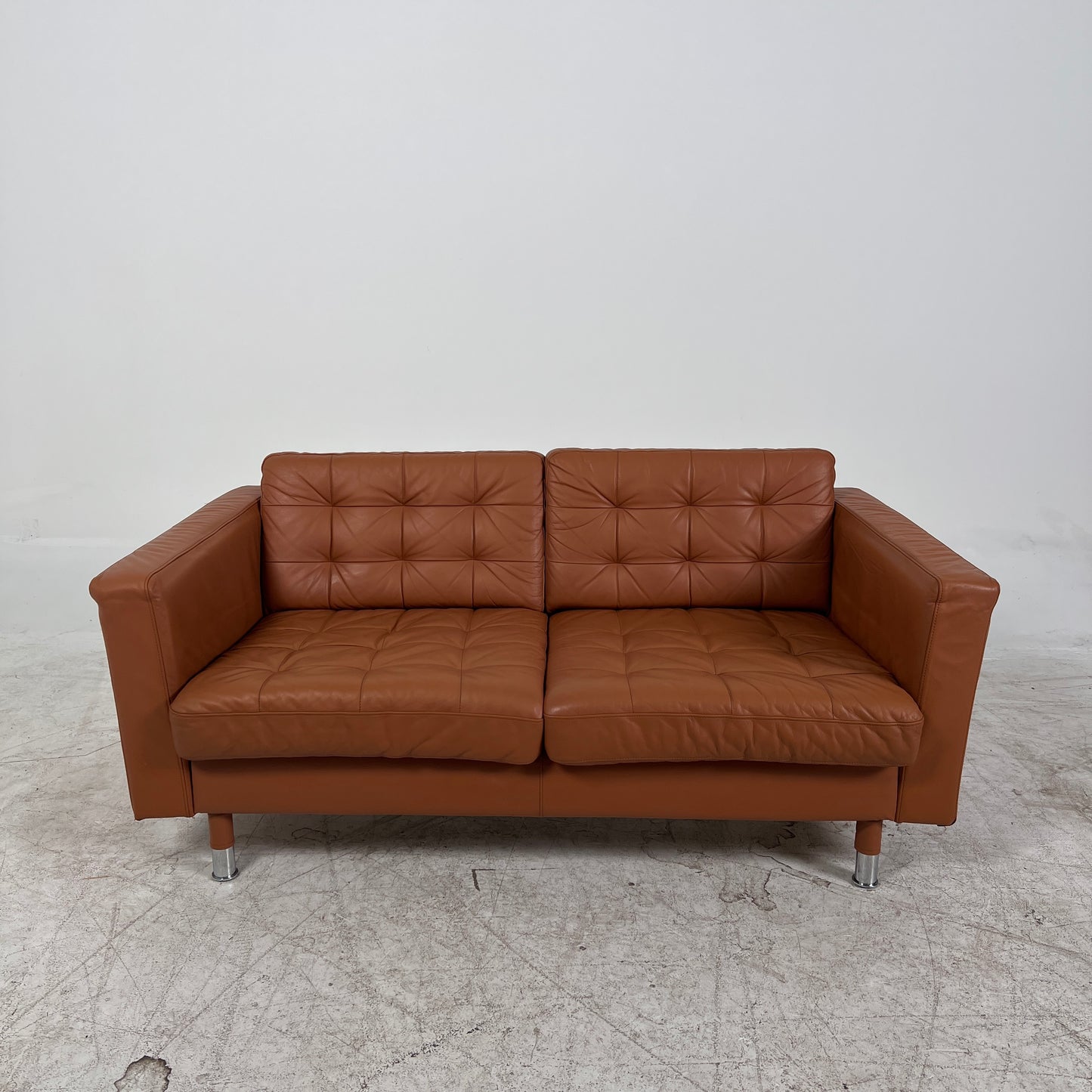 Ikea Morabo loveseat. Cognac leather sofa couch. Delivery available