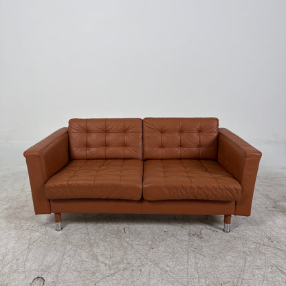 Ikea Morabo loveseat. Cognac leather sofa couch. Delivery available