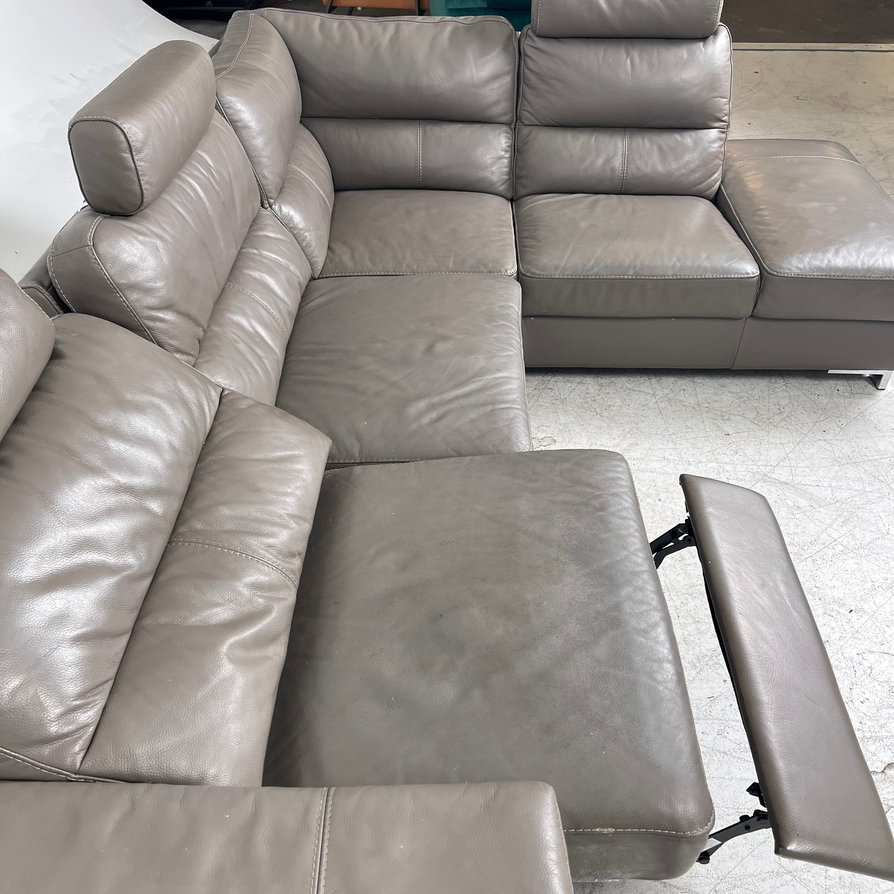 Power Reclining Sectional. Leather L shaped sofa couch. Delivery available