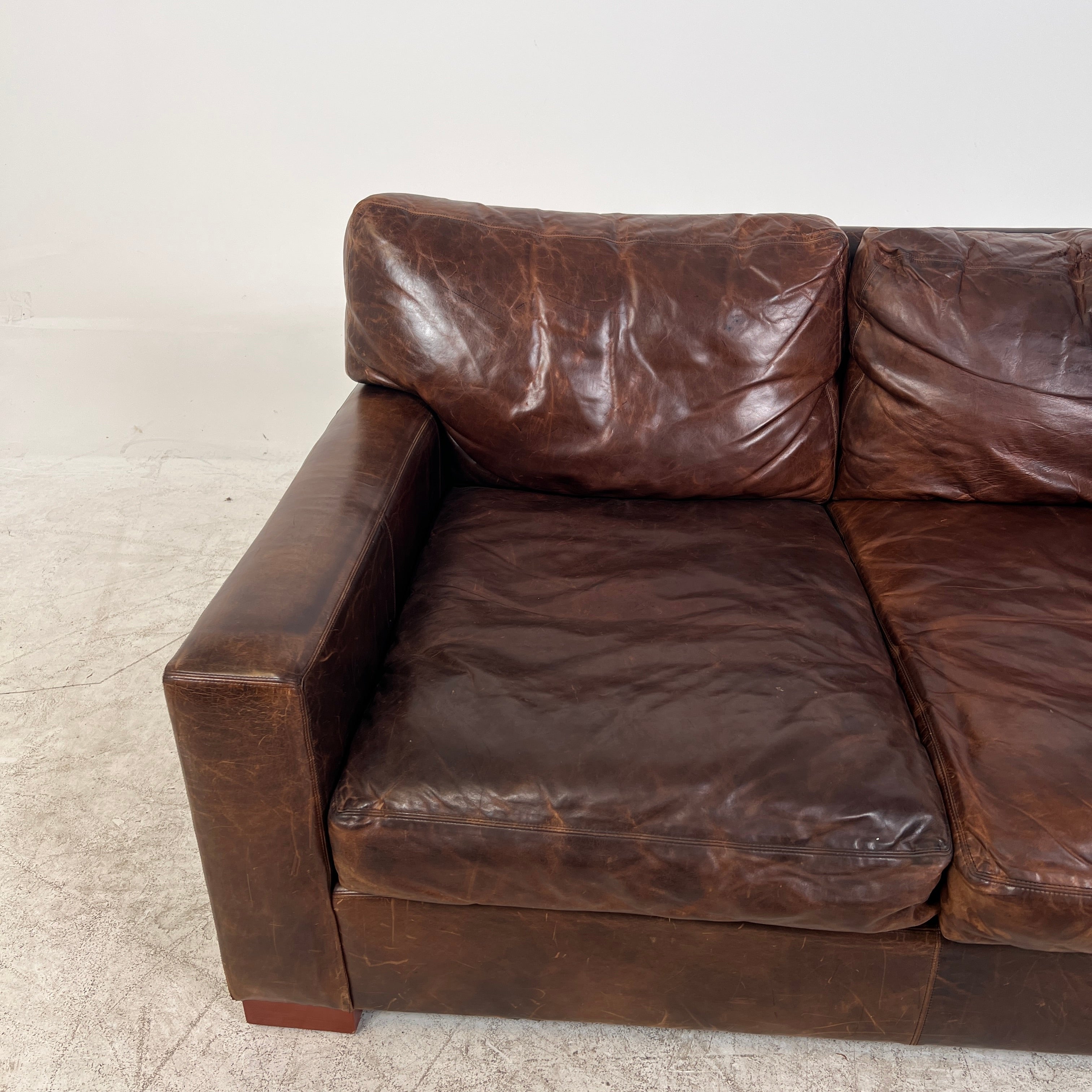 Restoration Hardware Maxwell Sofa. Rh leather couch. delivery available