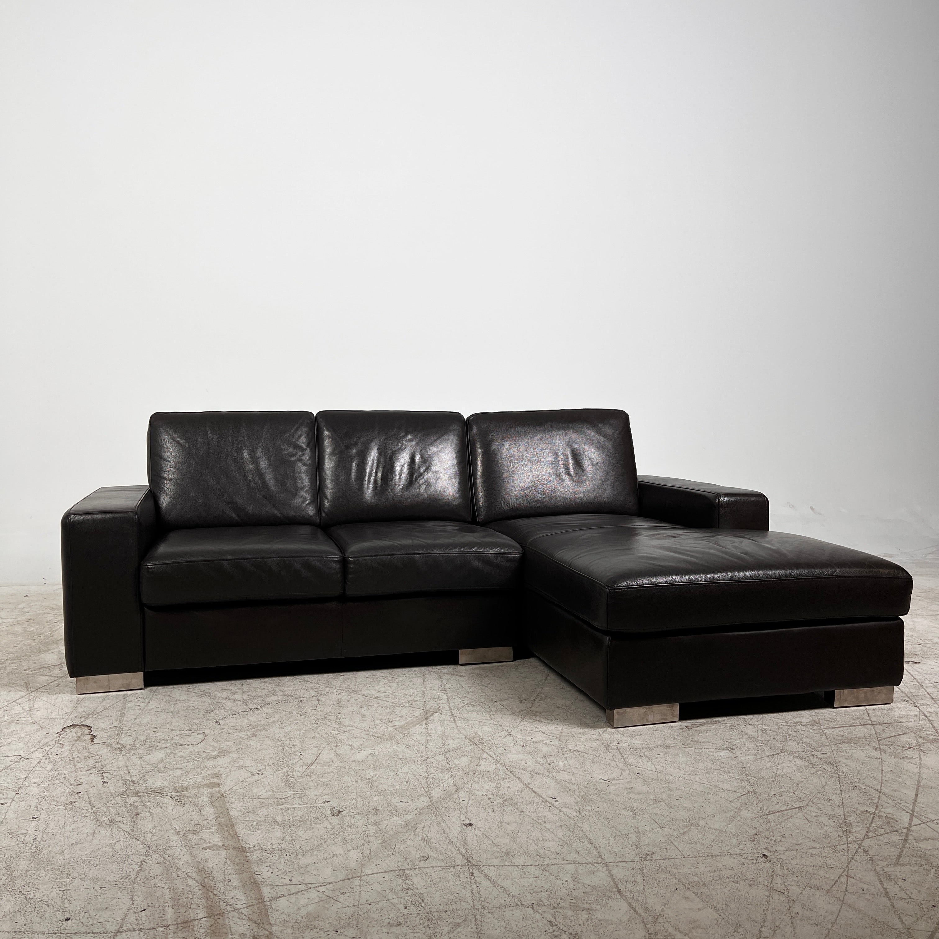 Scan Design Sectional. Leather L shaped sofa couch. Delivery available