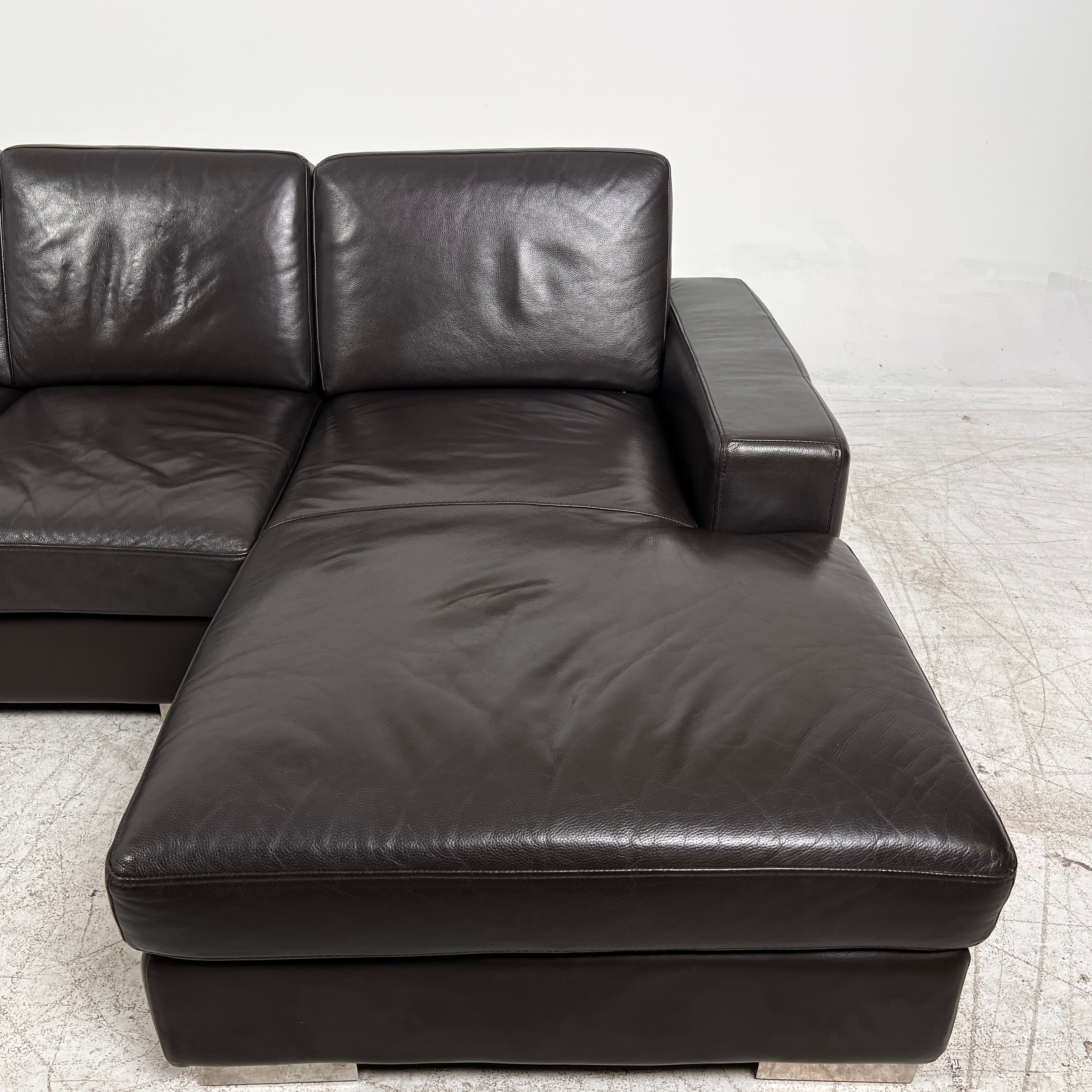 Scan Design Sectional. Leather L shaped sofa couch. Delivery available