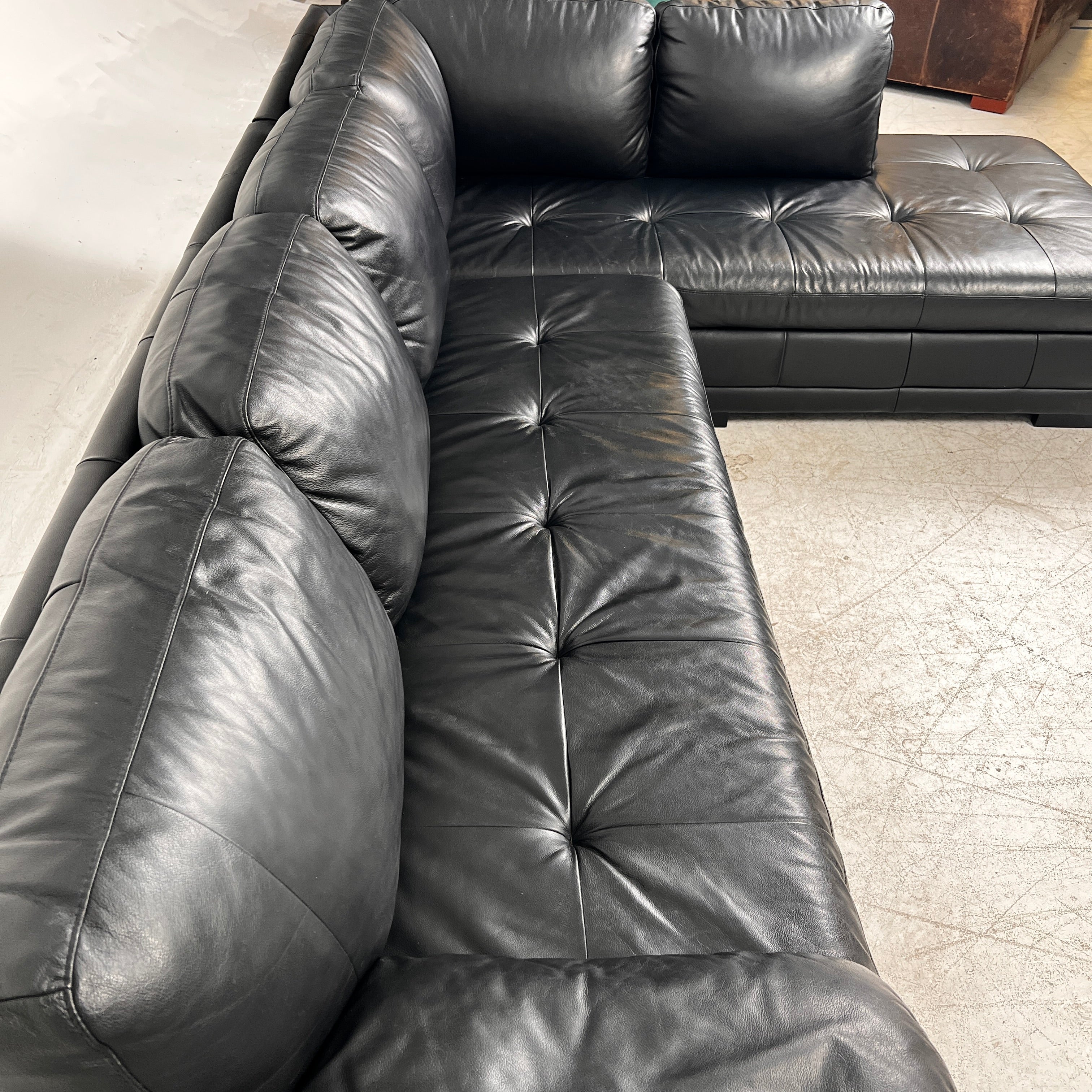 Scan Design Leather Sectional. L shaped sofa couch. Delivery Available
