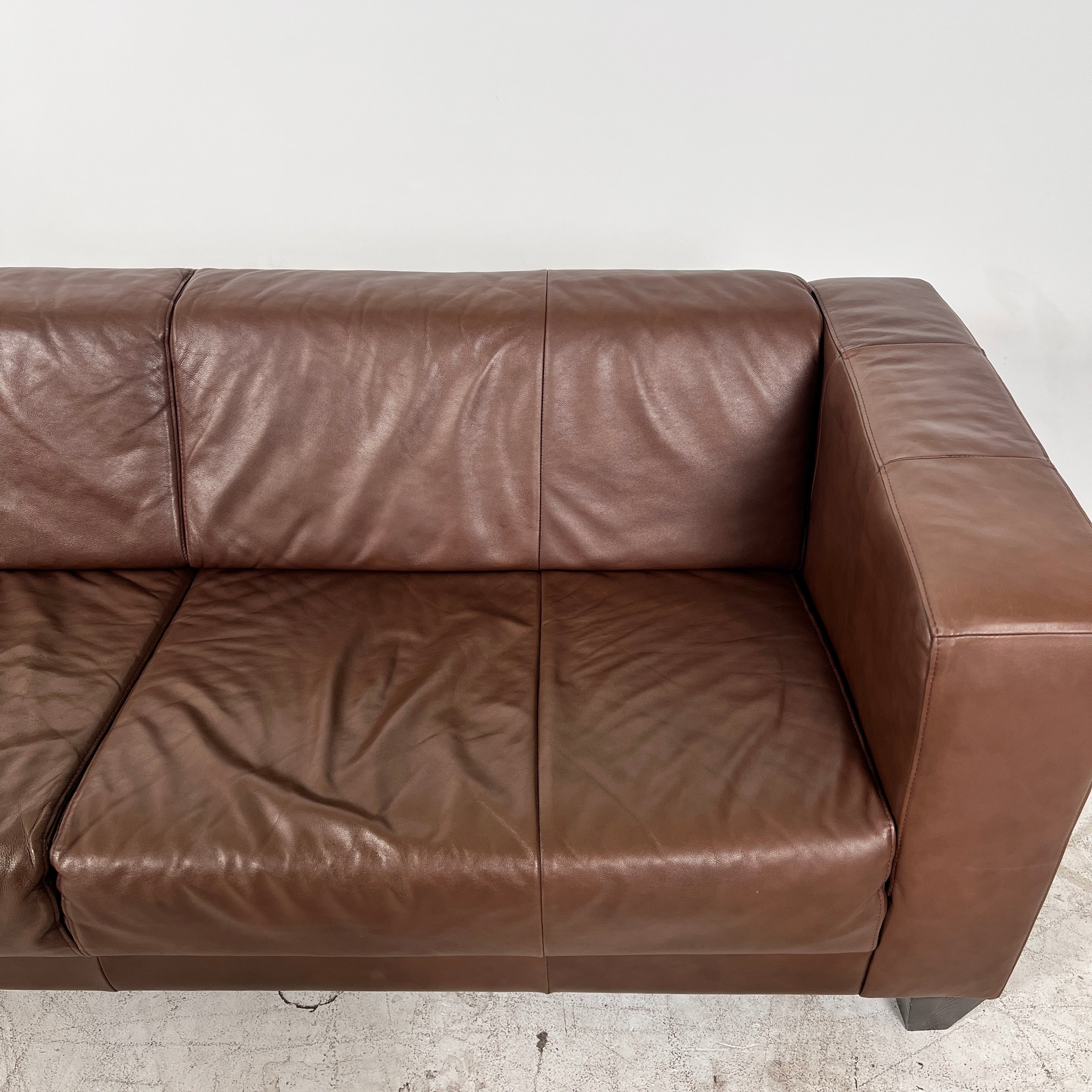 EQ3 leather Sofa couch. Top grain leather loveseat. Delivery available