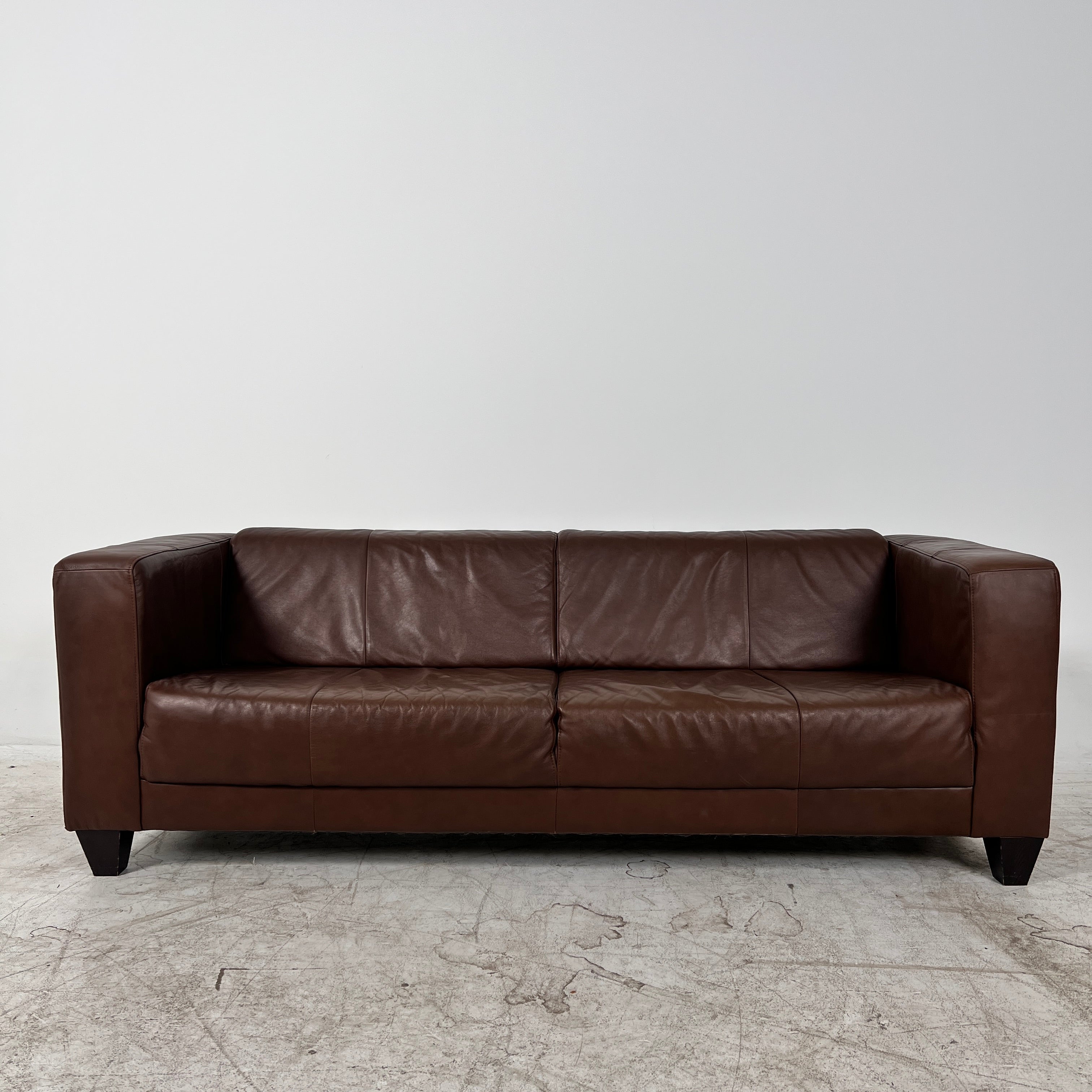 EQ3 leather Sofa couch. Top grain leather loveseat. Delivery available