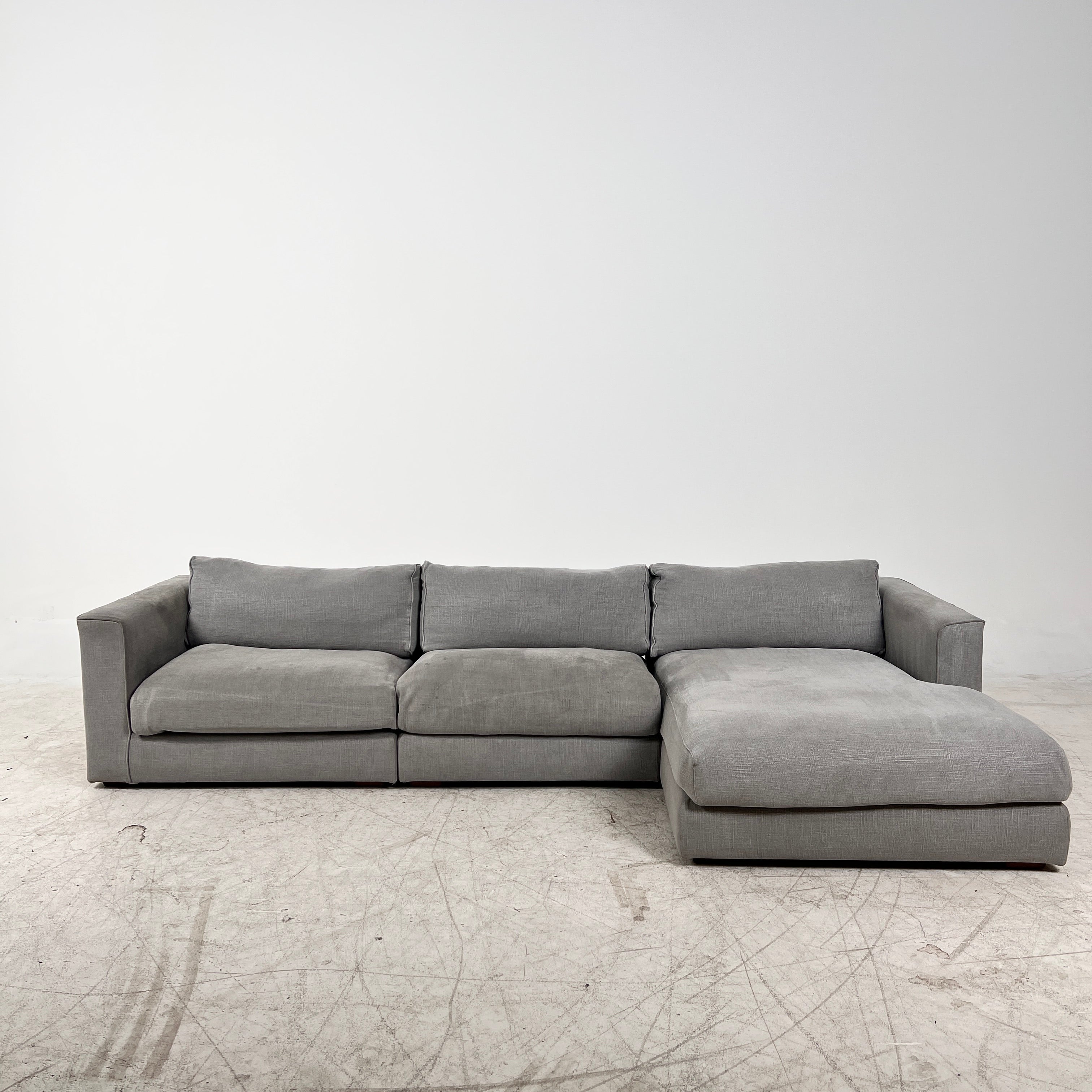 Modani Down Fill Sectional. Italian L shaped sofa couch. Delivery available