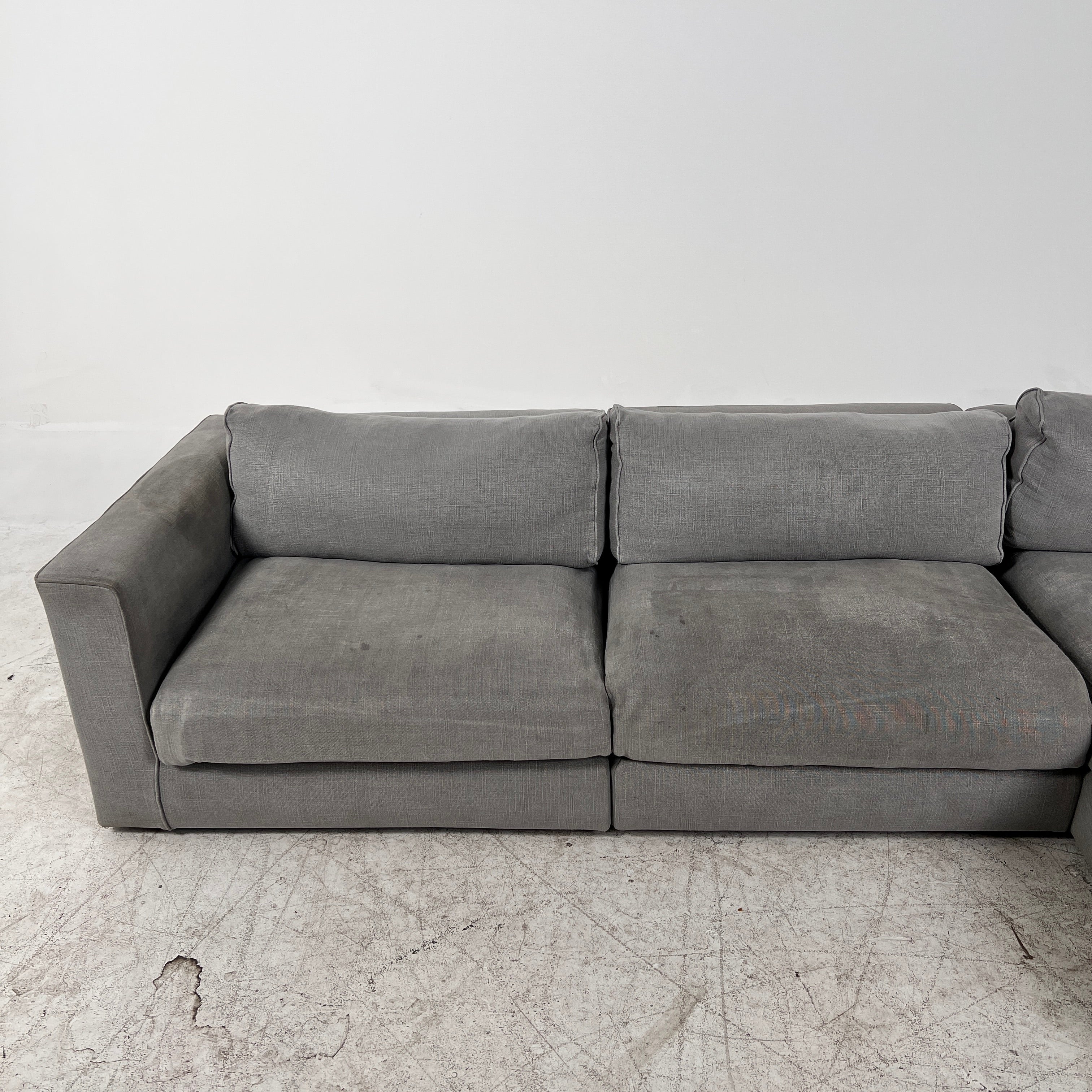 Modani Down Fill Sectional. Italian L shaped sofa couch. Delivery available