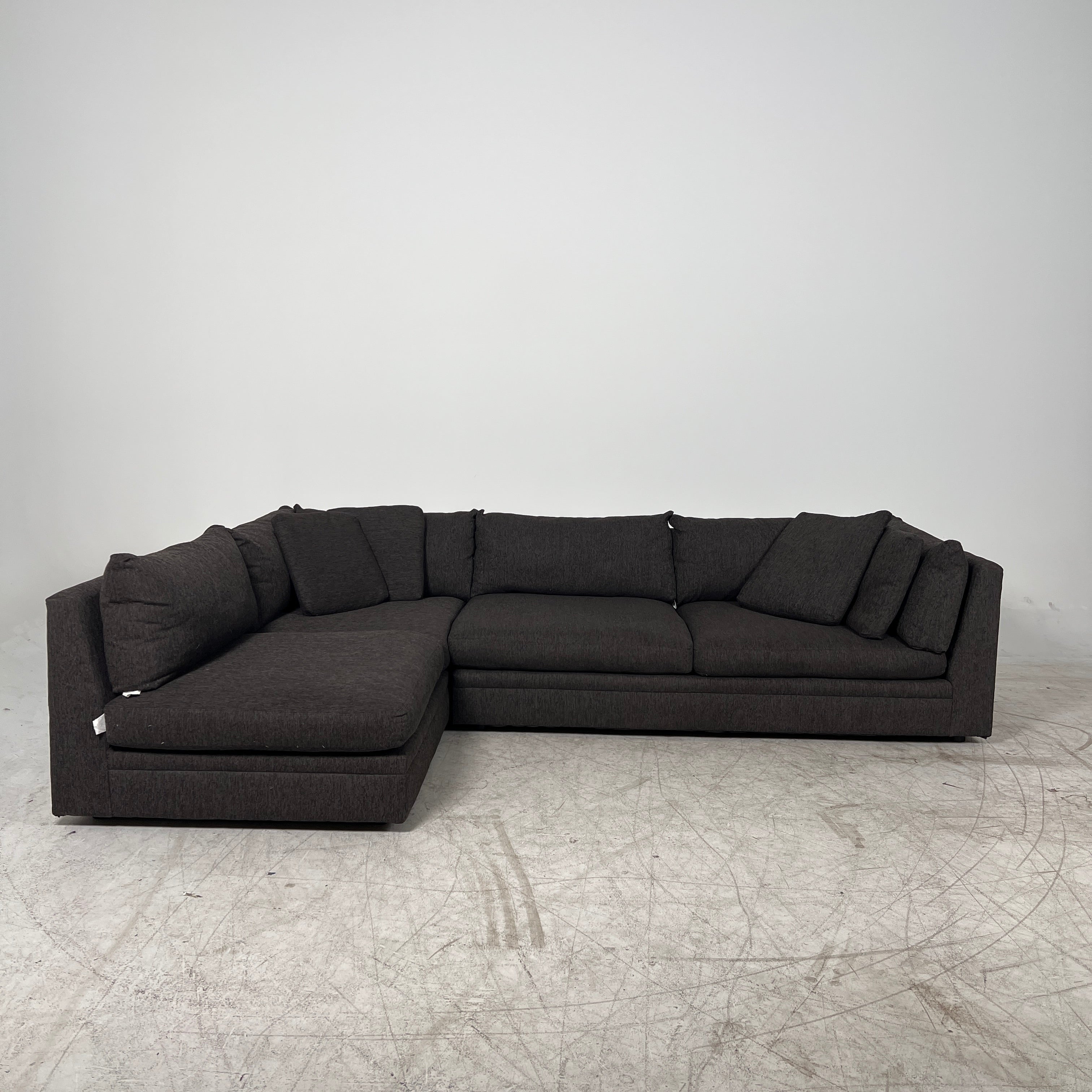 Muse and Merchant Sectional. Large and deep L shaped sofa couch.