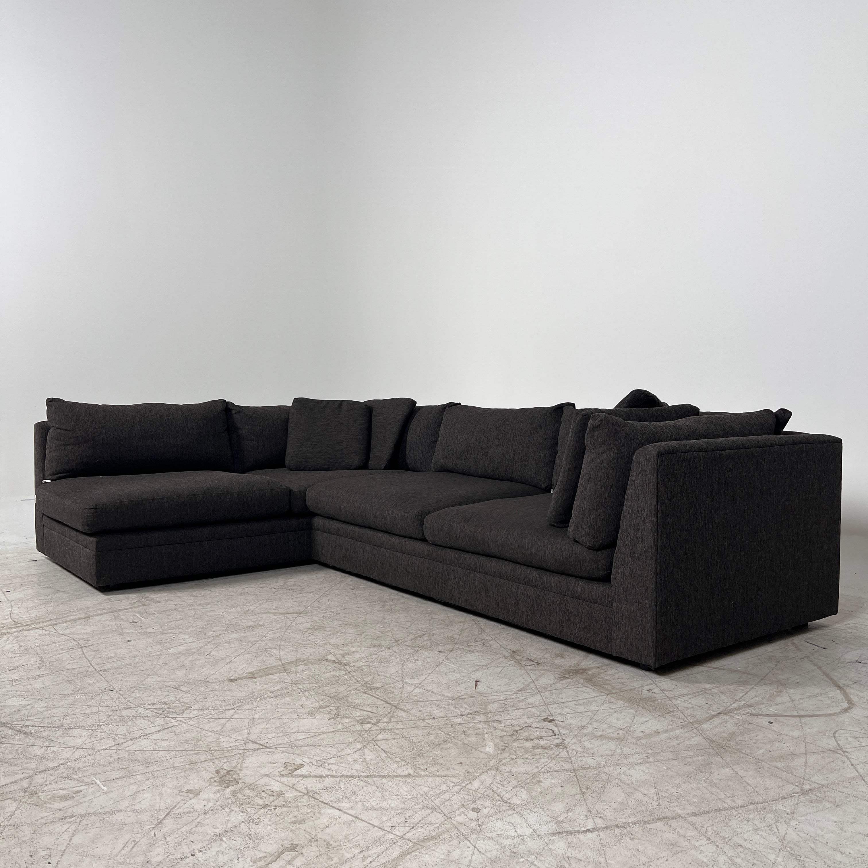 Muse and Merchant Sectional. Large and deep L shaped sofa couch.