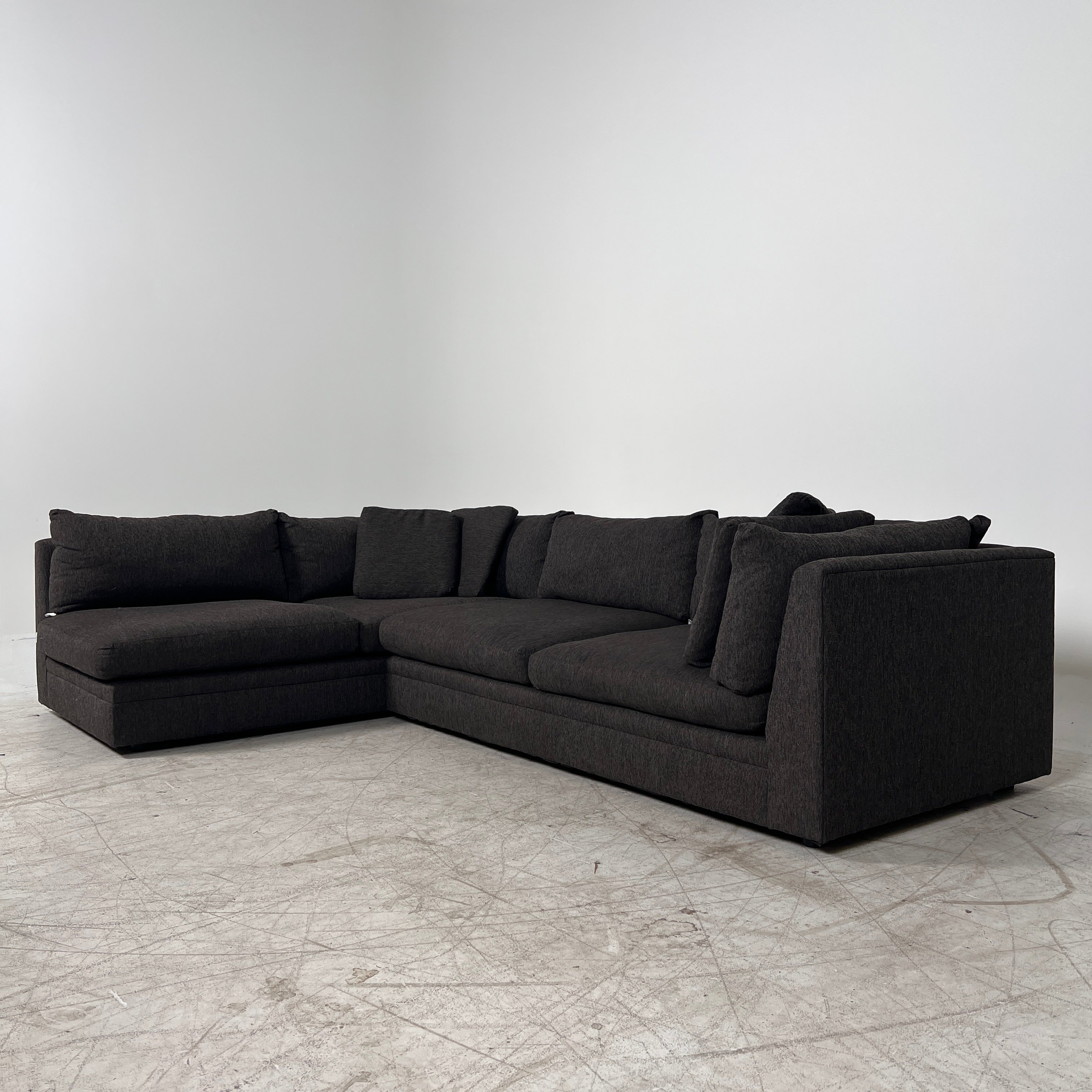 Muse and Merchant Sectional. Large and deep L shaped sofa couch.