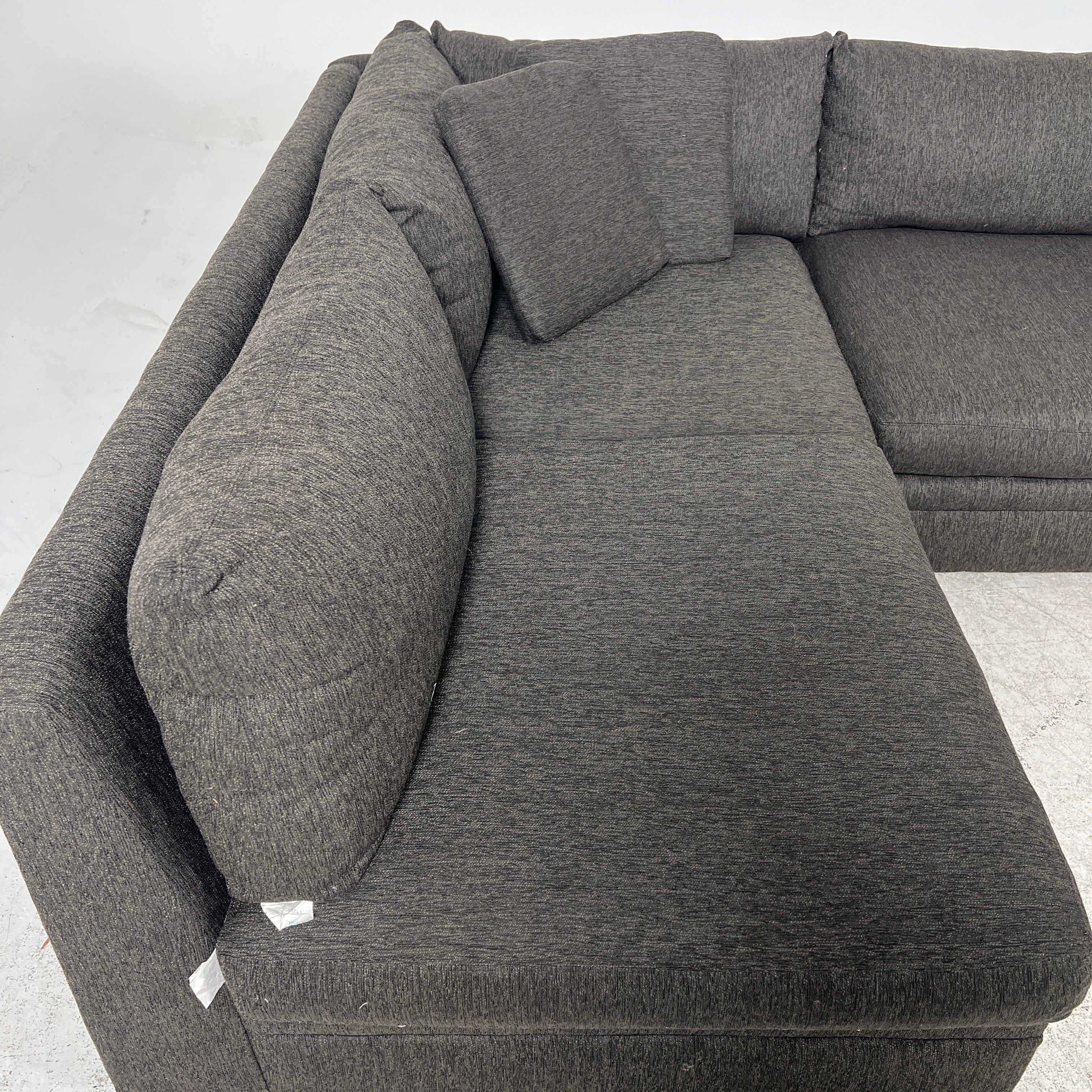 Muse and Merchant Sectional. Large and deep L shaped sofa couch.
