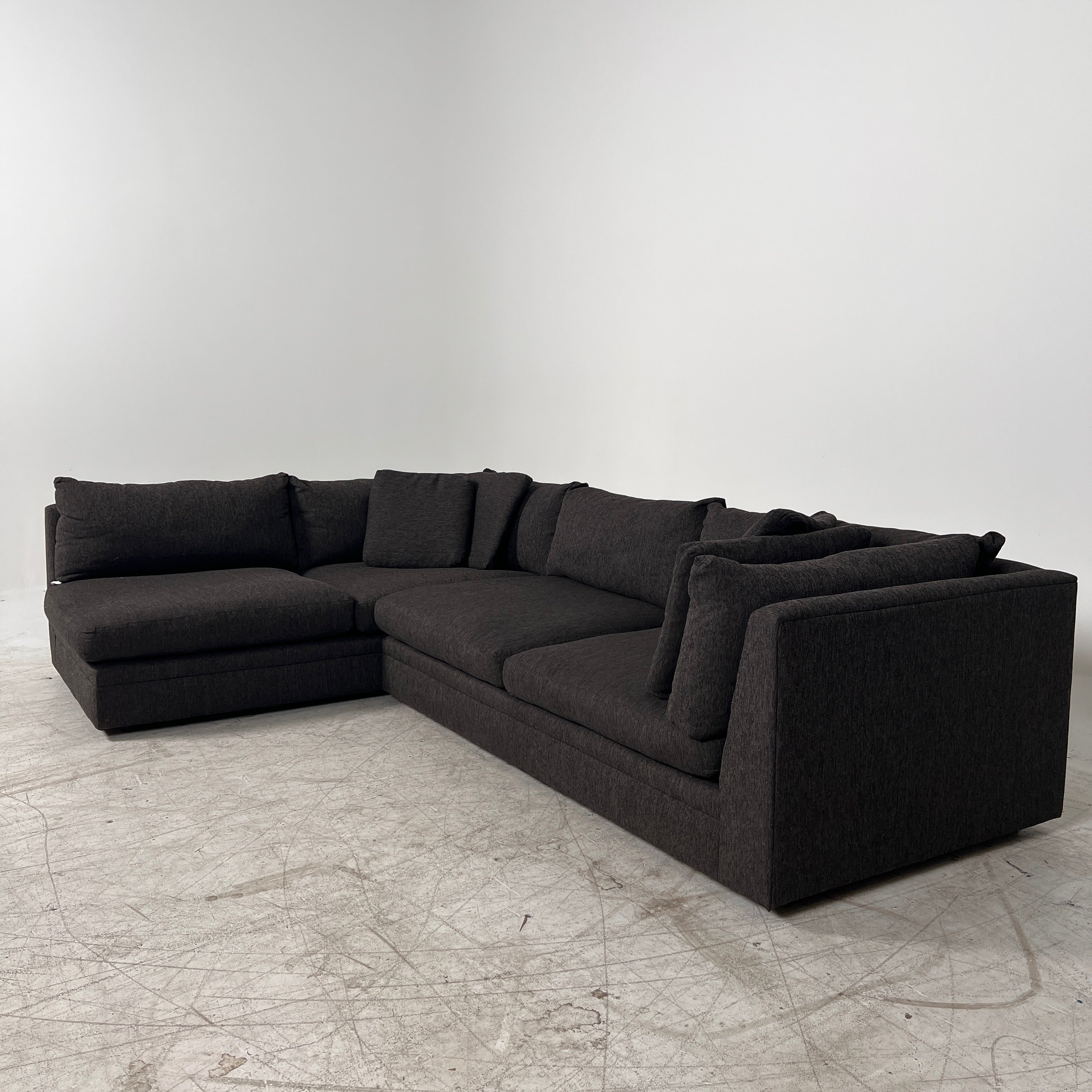 Muse and Merchant Sectional. Large and deep L shaped sofa couch.