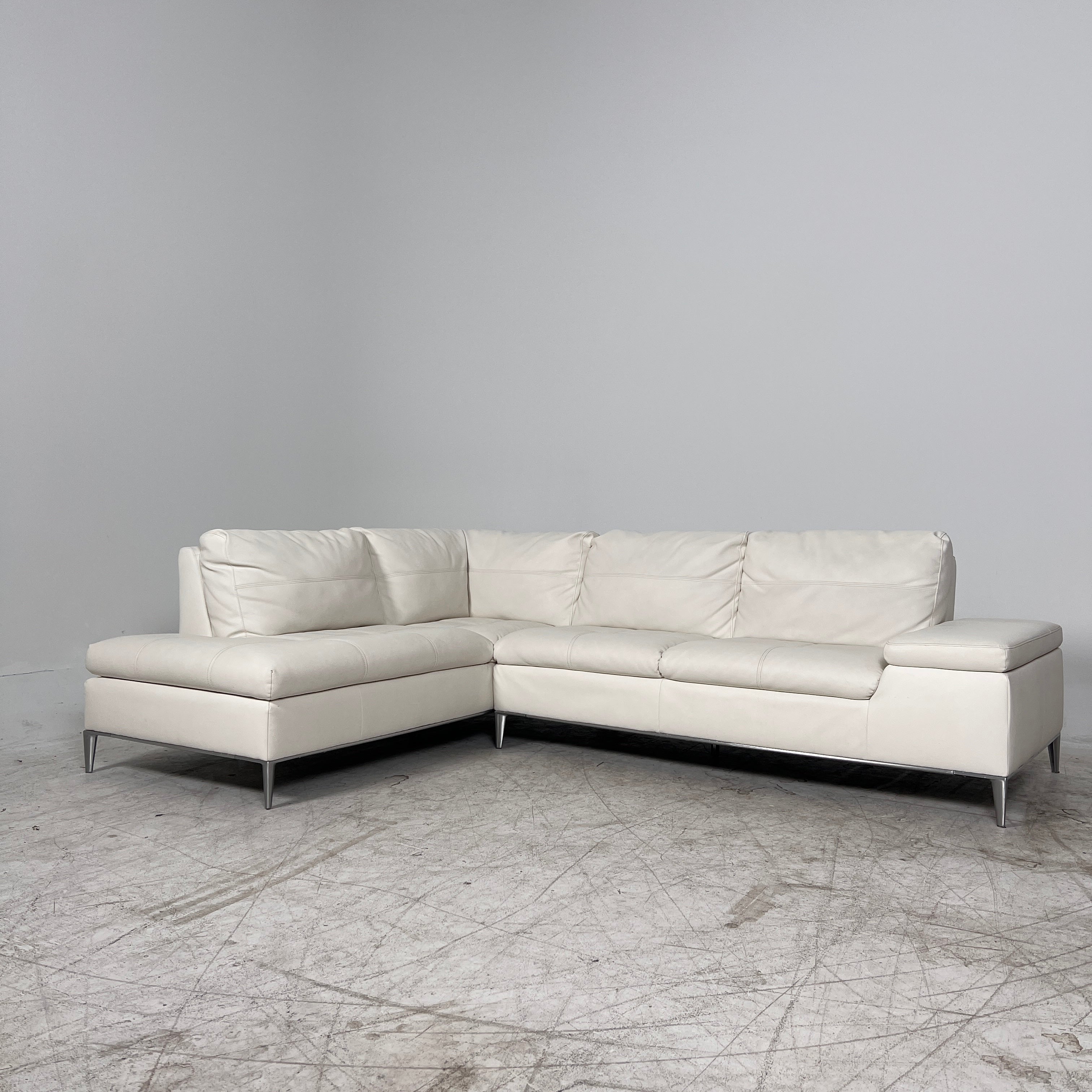 Structube Andrew Sectional. White L shaped sofa couch.