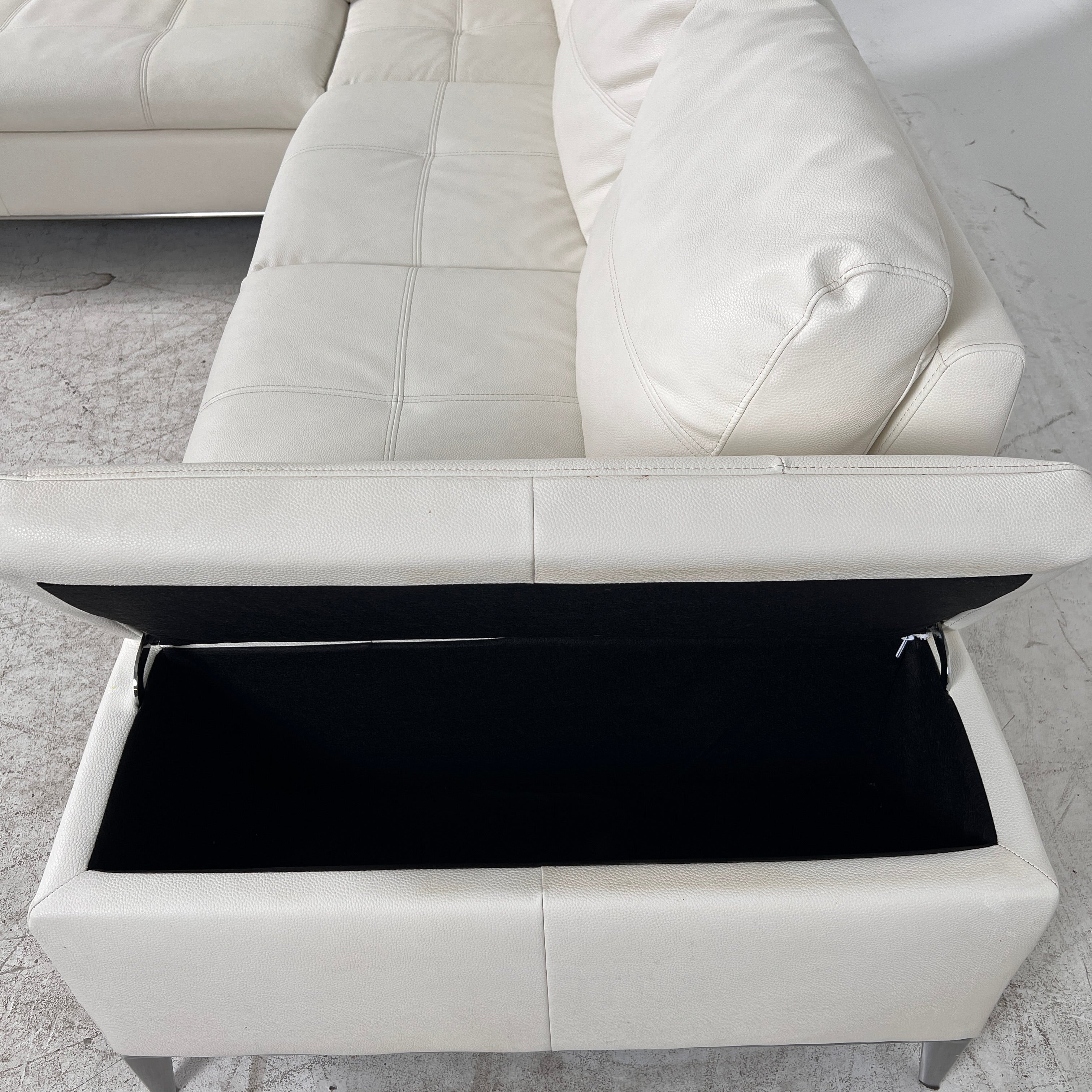 Structube Andrew Sectional. White L shaped sofa couch.