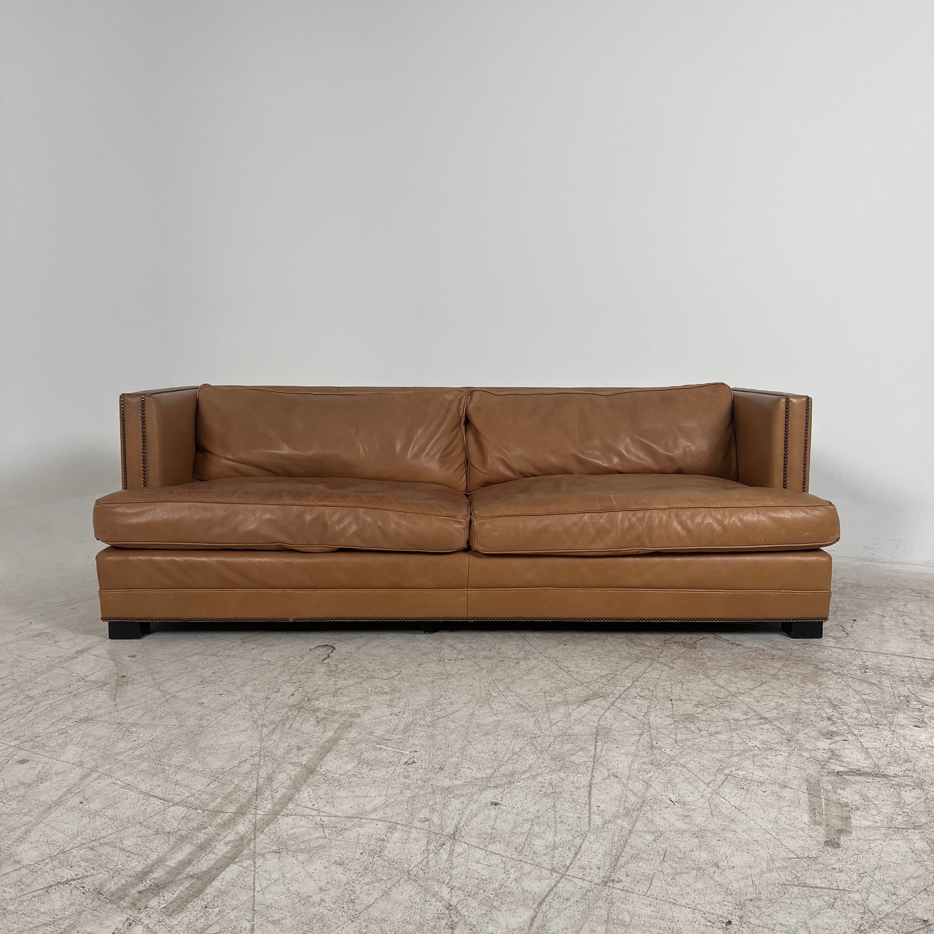 Restoration Hardware Easton leather sofa. Rh down filled couch. Delivery available