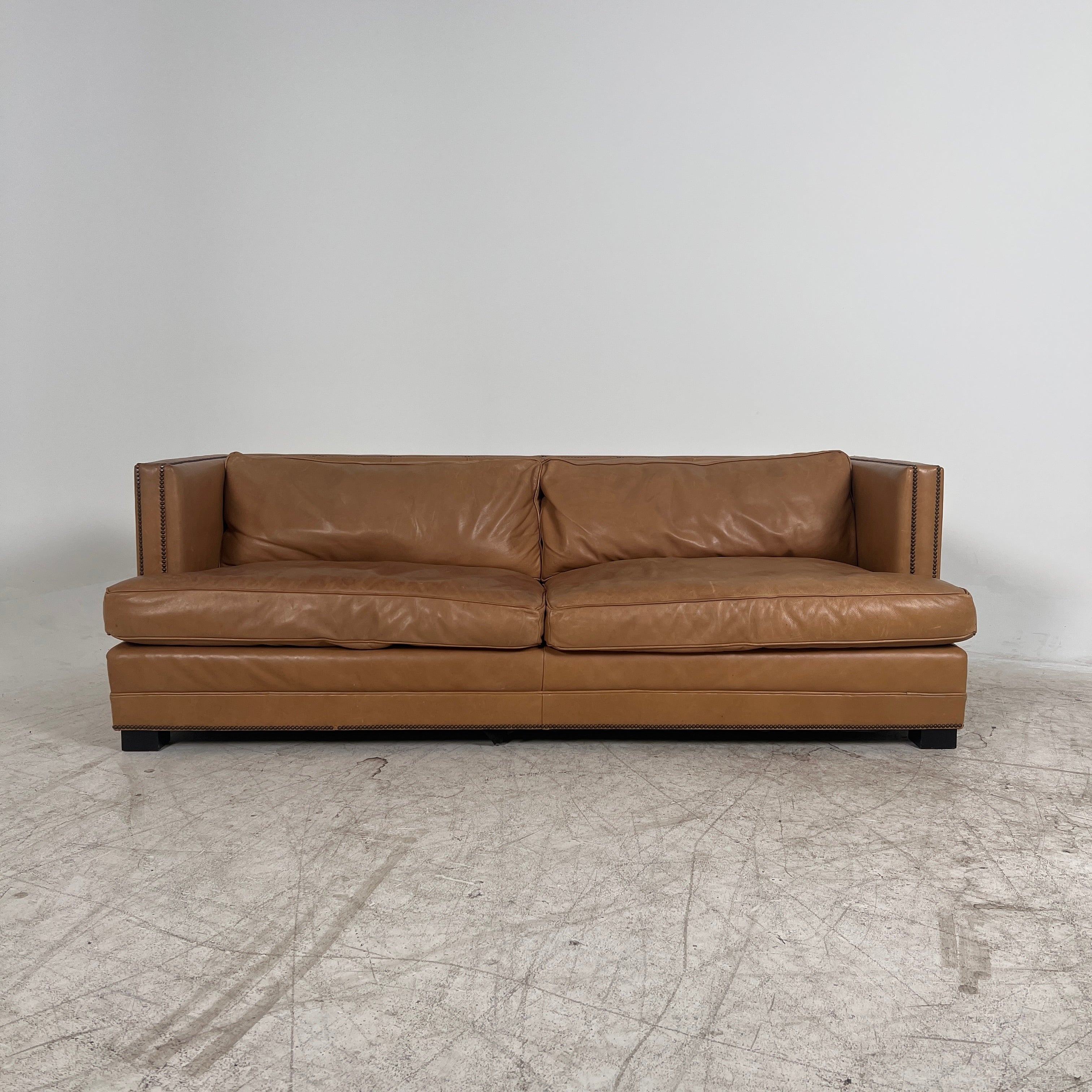 Restoration Hardware Easton leather sofa. Rh down filled couch. Delivery available