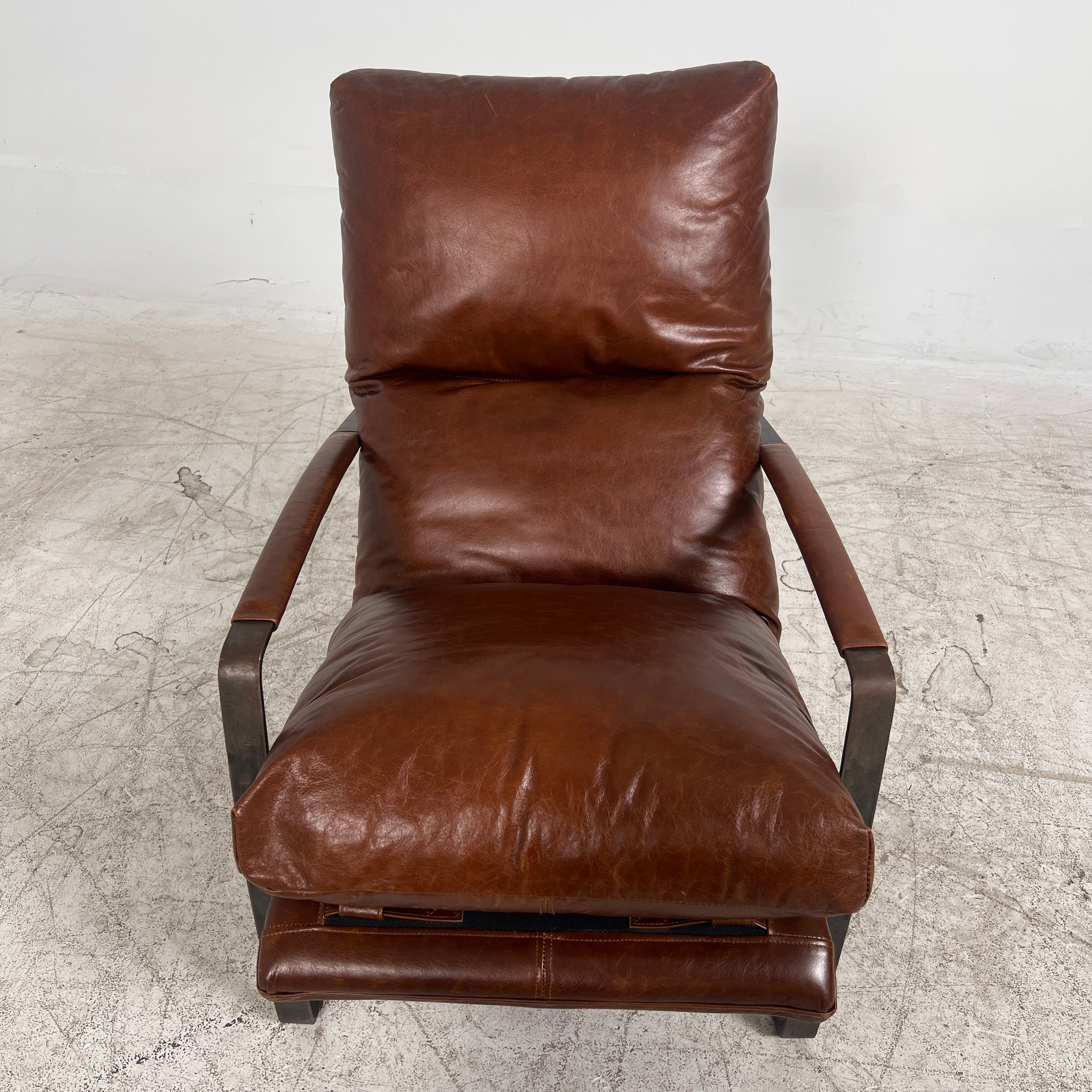 Genuine Leather chair. Mid century Armchair. delivery available