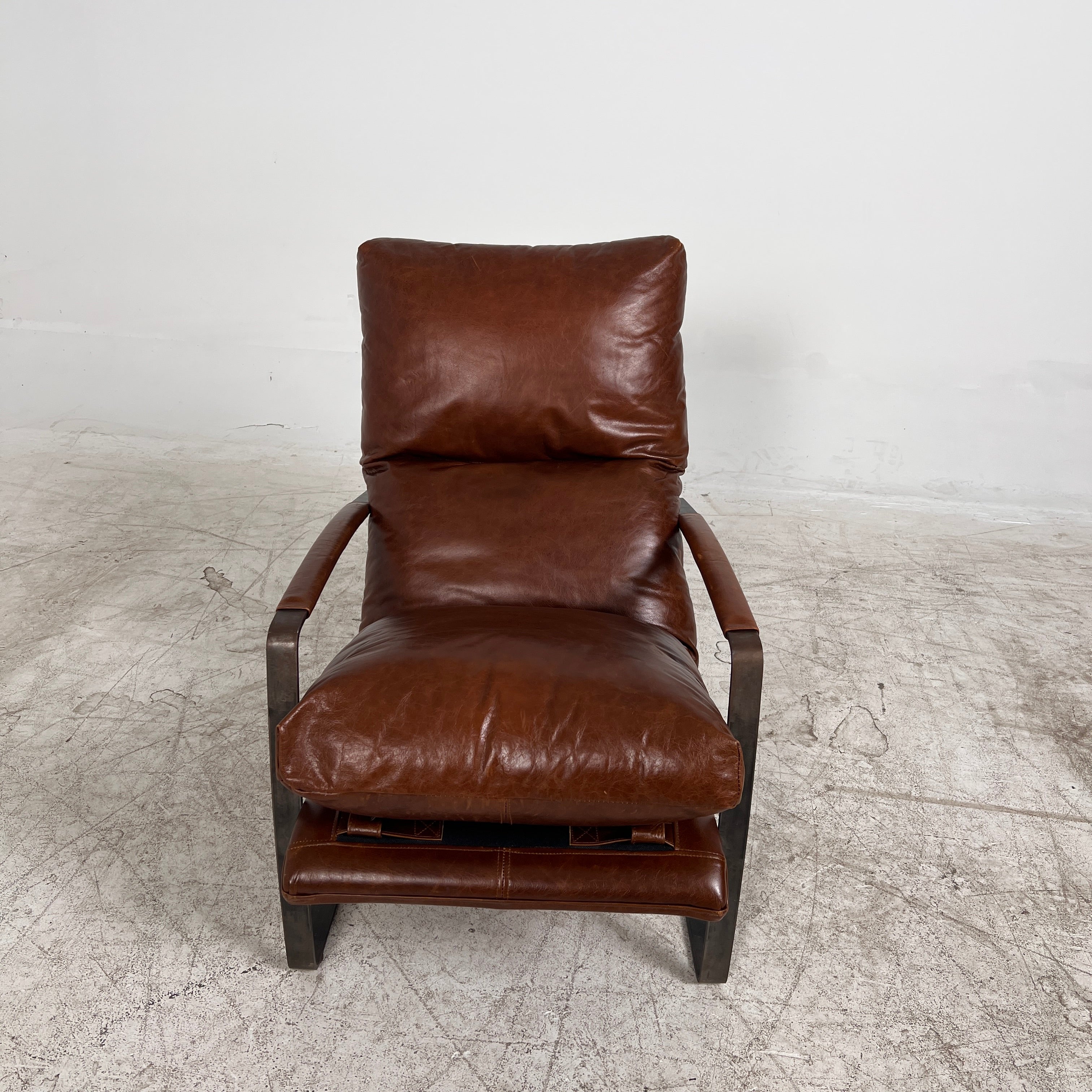 Genuine Leather chair. Mid century Armchair. delivery available