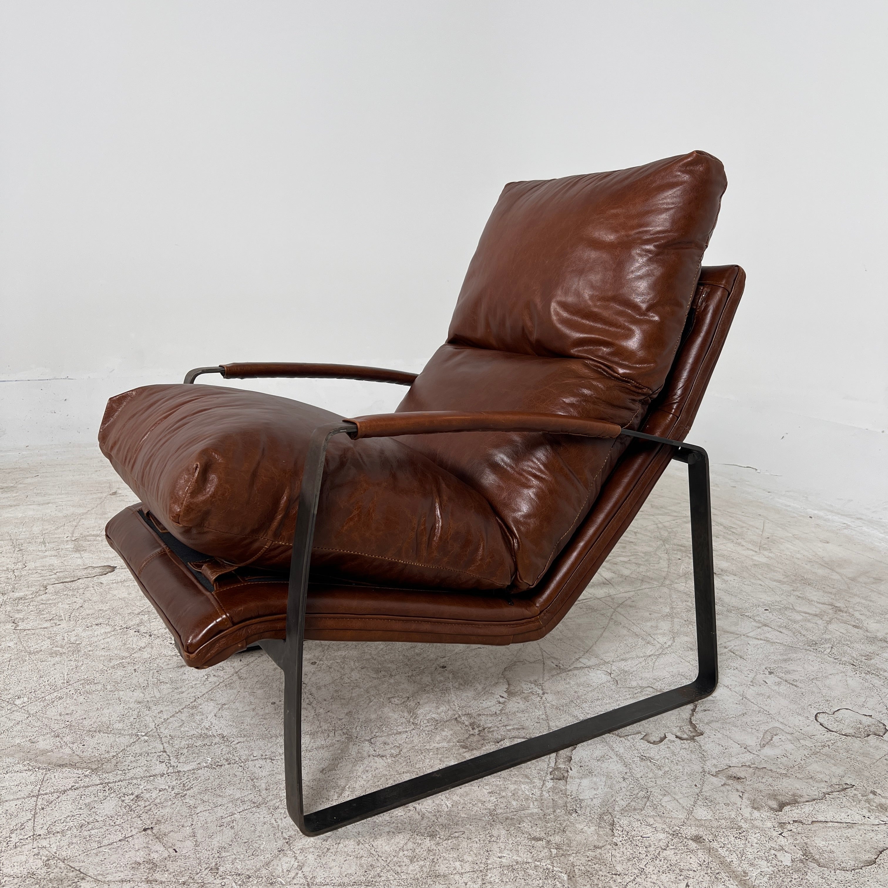 Genuine Leather chair. Mid century Armchair. delivery available