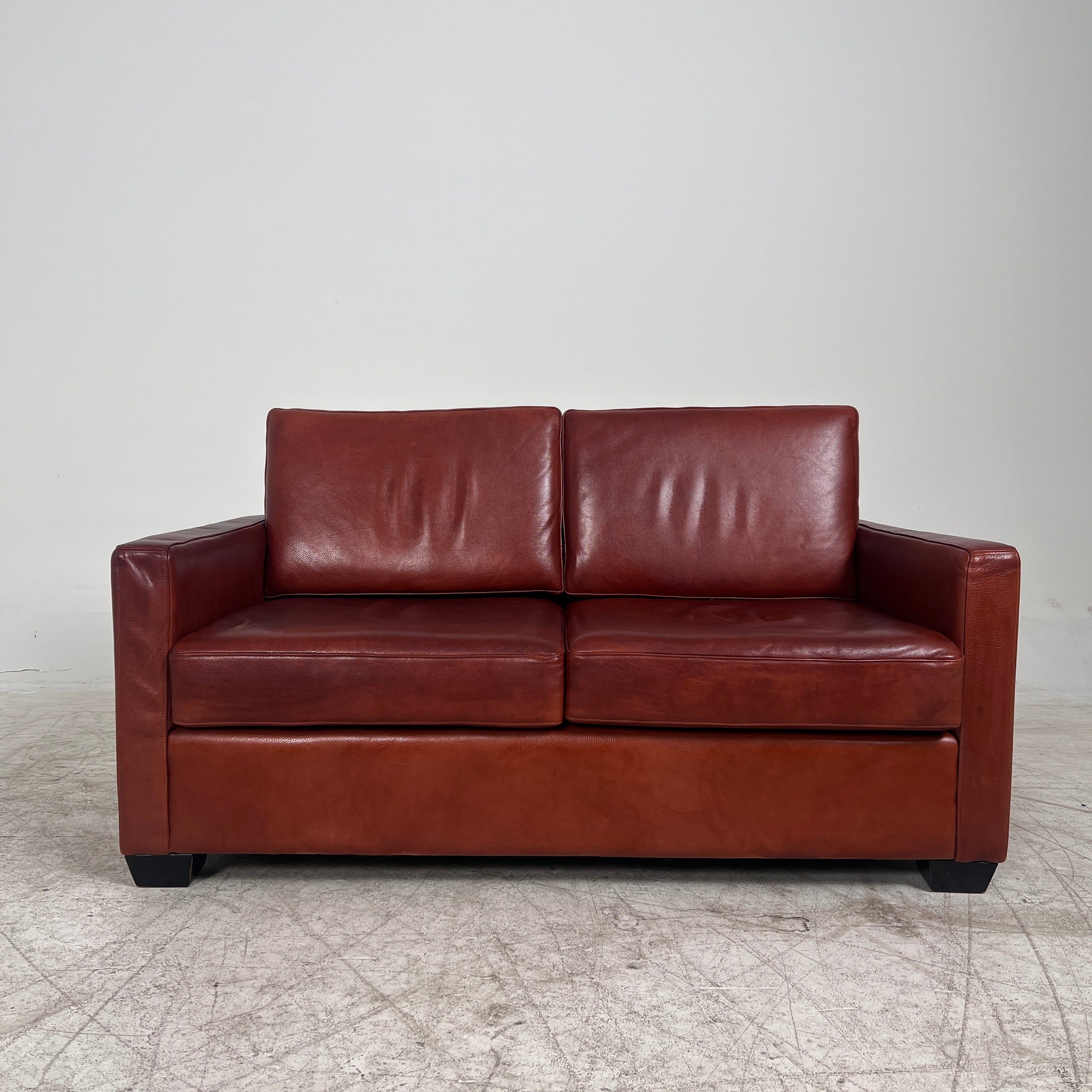 High end Italian Leather loveseat. Genuine leather 2 seater sofa couch. delivery available