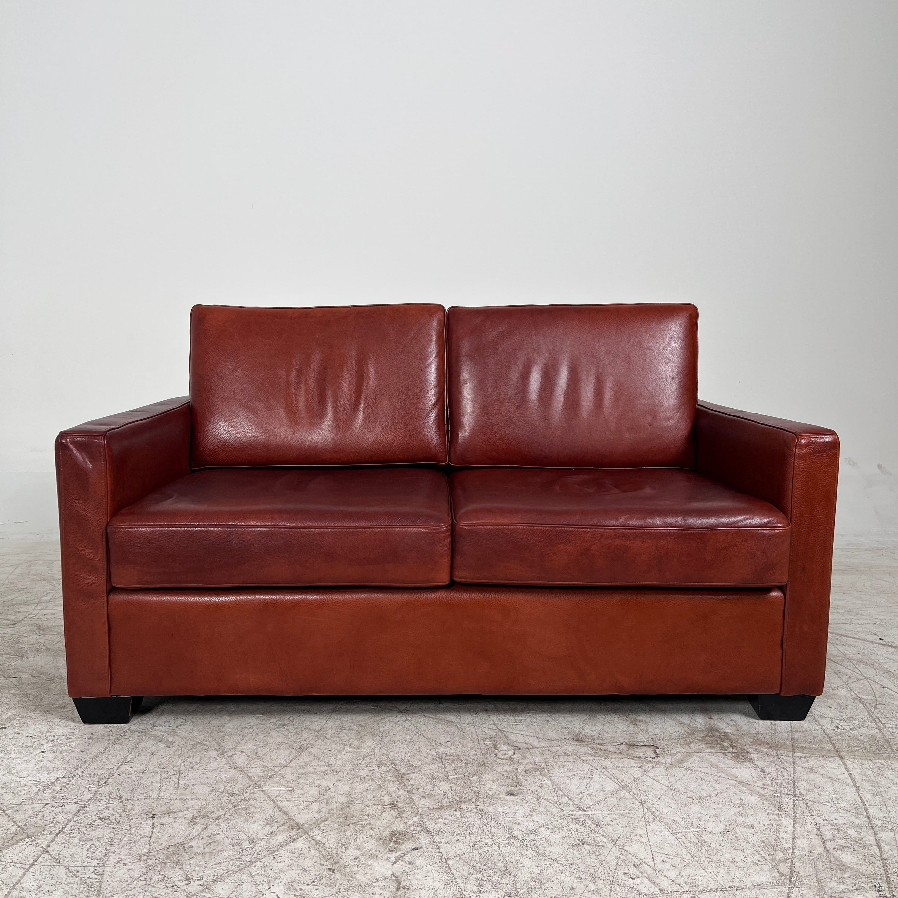High end Italian Leather loveseat. Genuine leather 2 seater sofa couch. delivery available