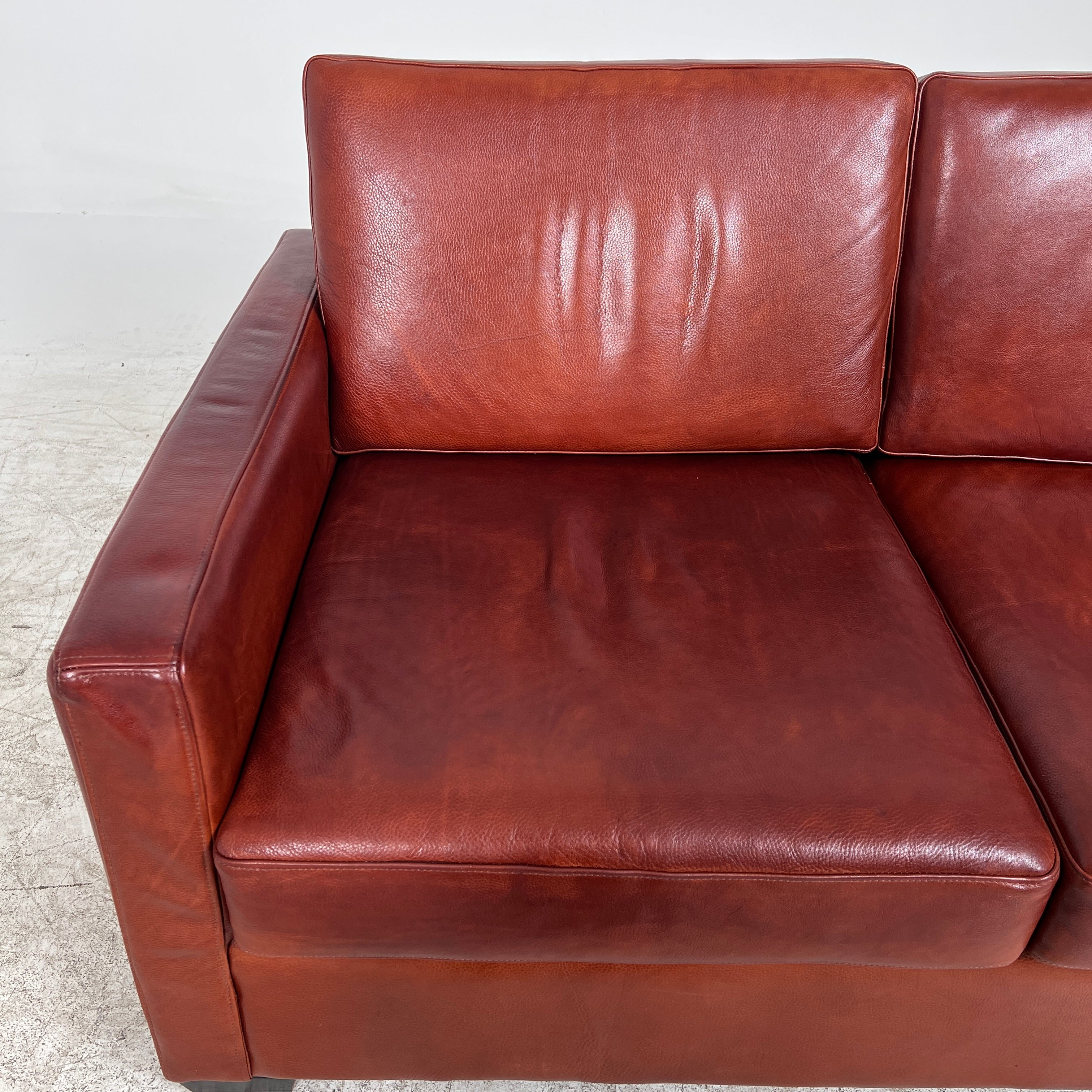 High end Italian Leather loveseat. Genuine leather 2 seater sofa couch. delivery available