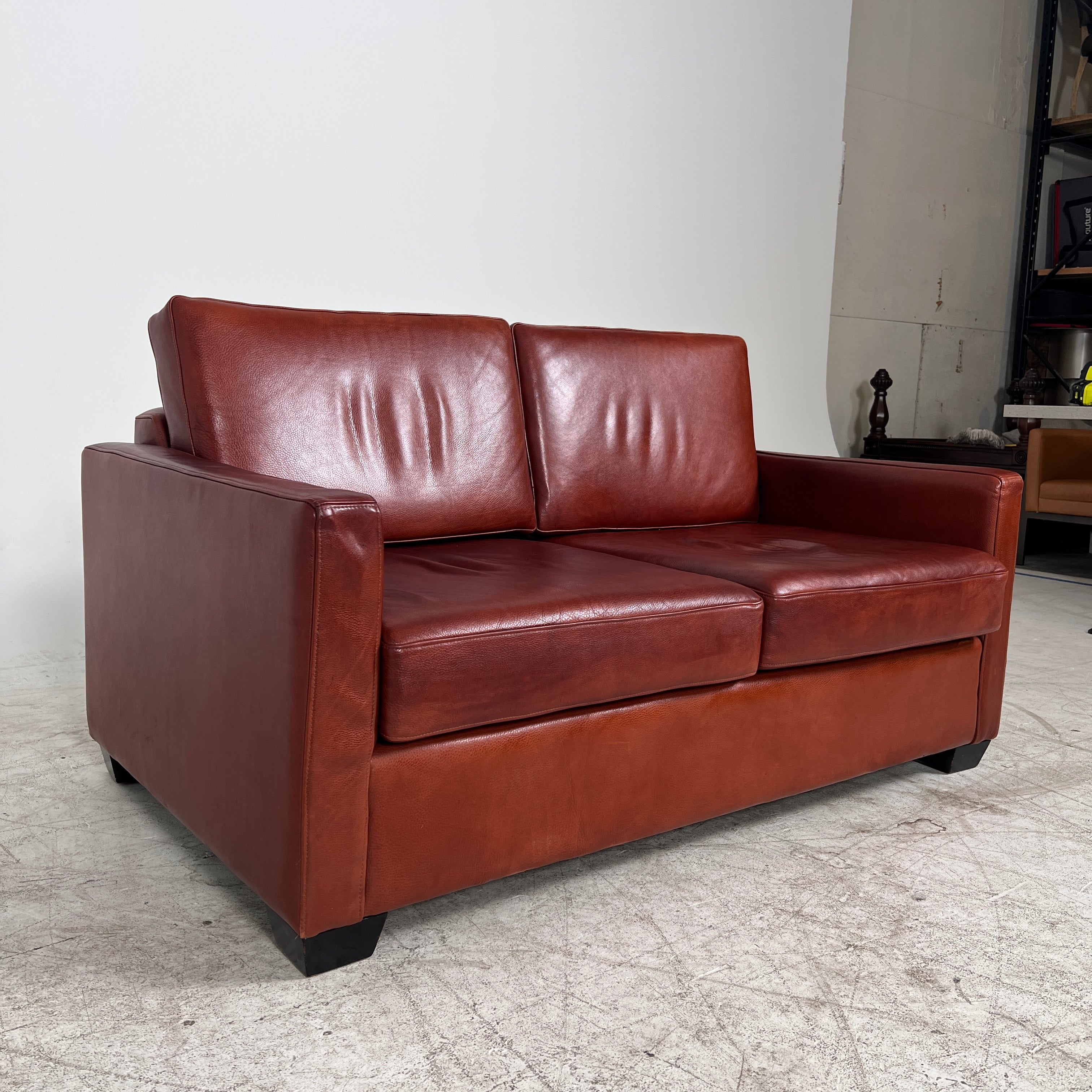 High end Italian Leather loveseat. Genuine leather 2 seater sofa couch. delivery available
