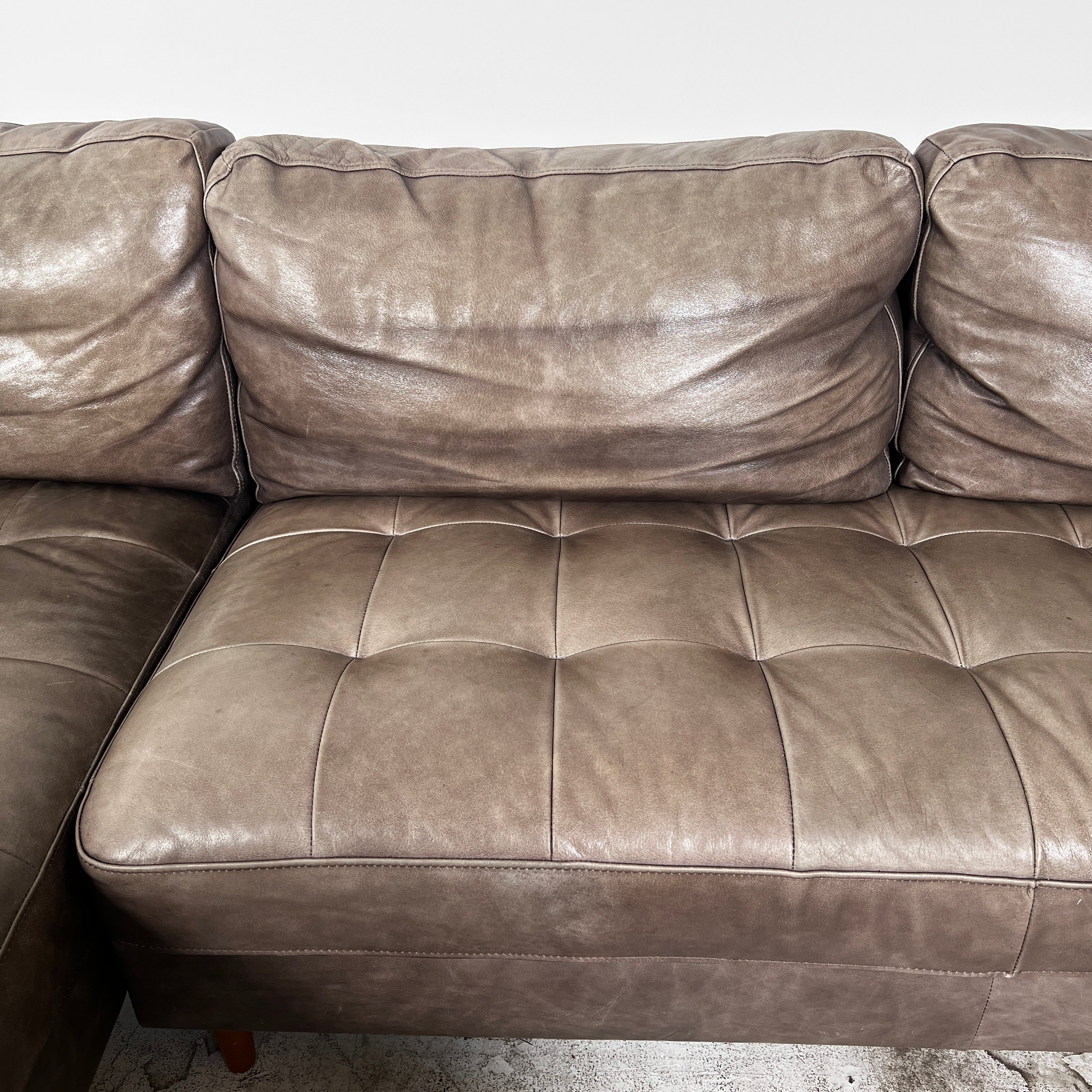 Structube Kinsey leather Sectional. L shaped sofa couch. Delivery available