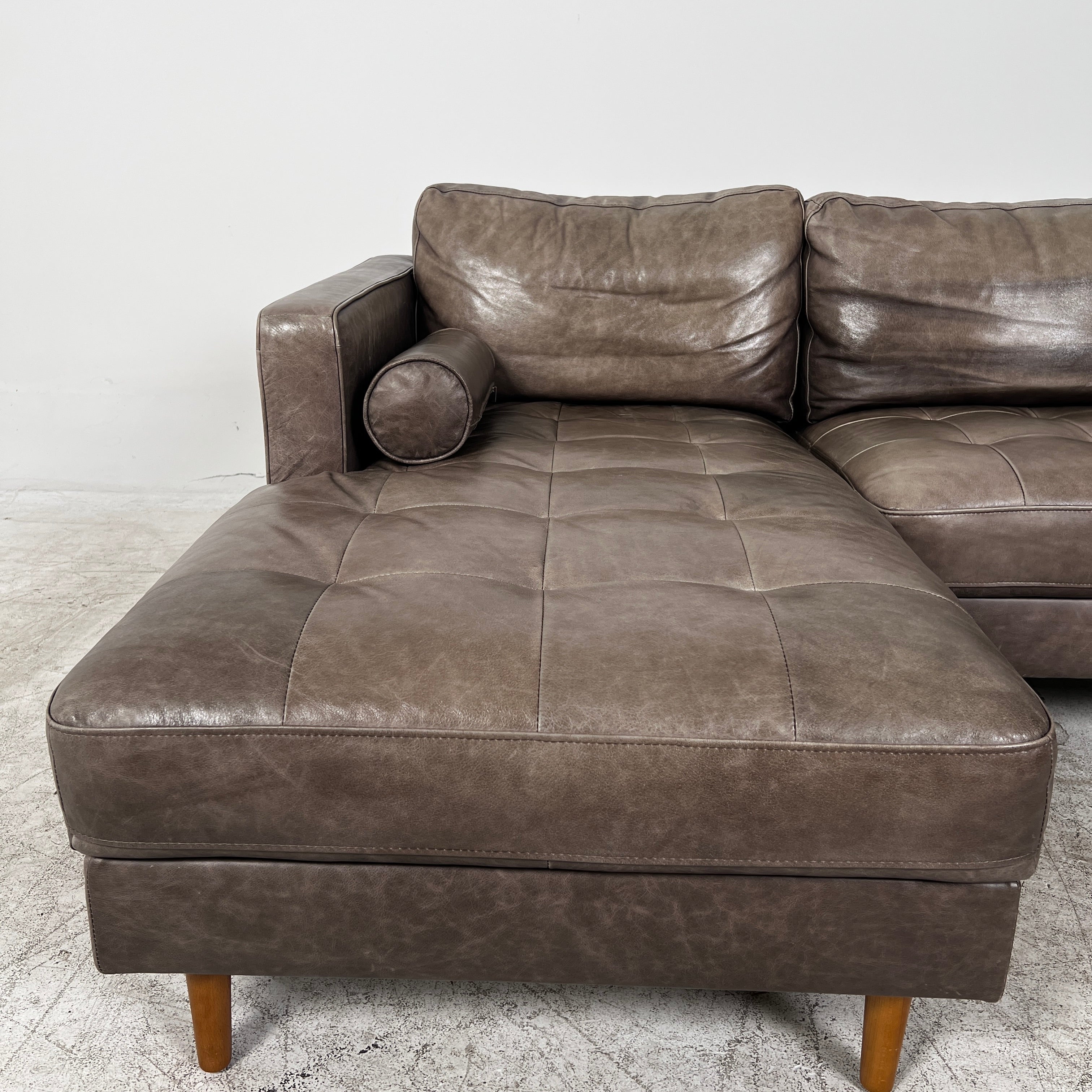 Structube Kinsey leather Sectional. L shaped sofa couch. Delivery available