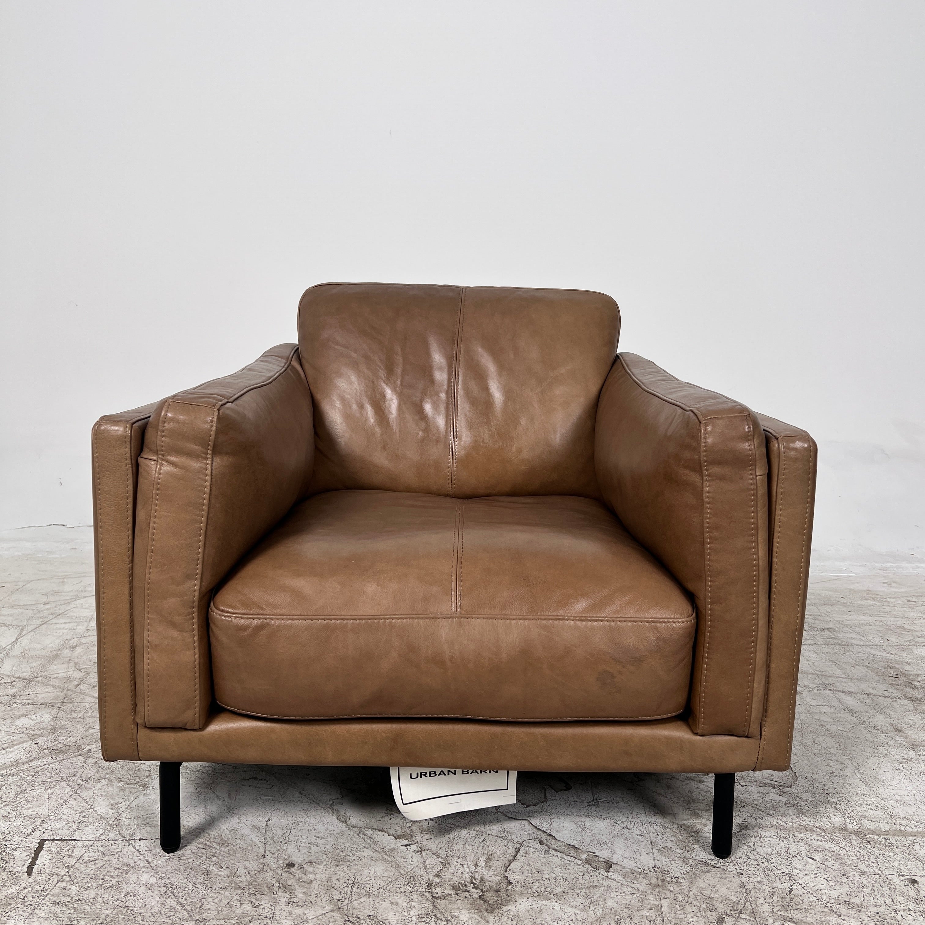 Urban Barn Renfrew leather Chair. Single armchair. Delivery Available