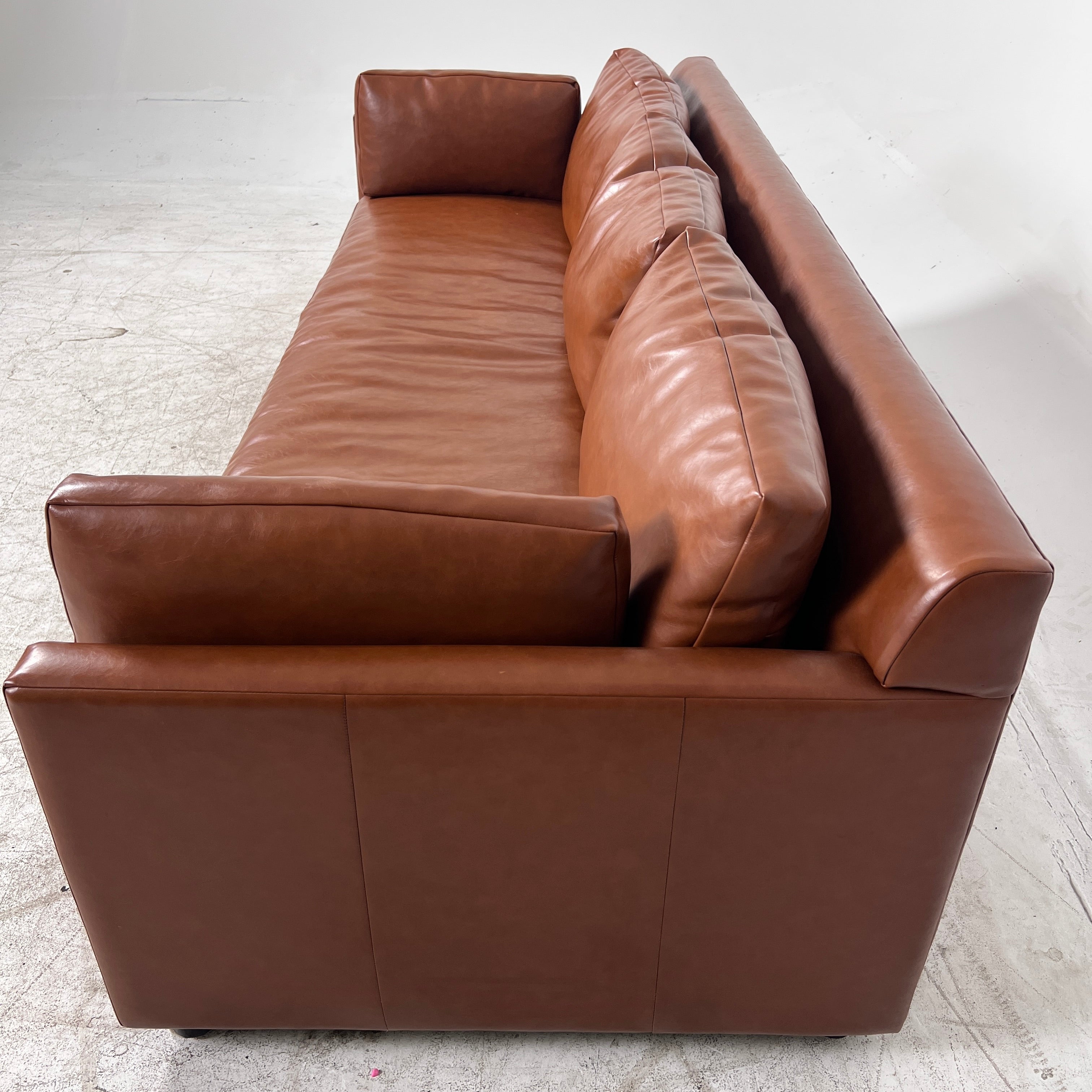 West Elm Harmony 92" sofa. High End leather Couch. Delivery available
