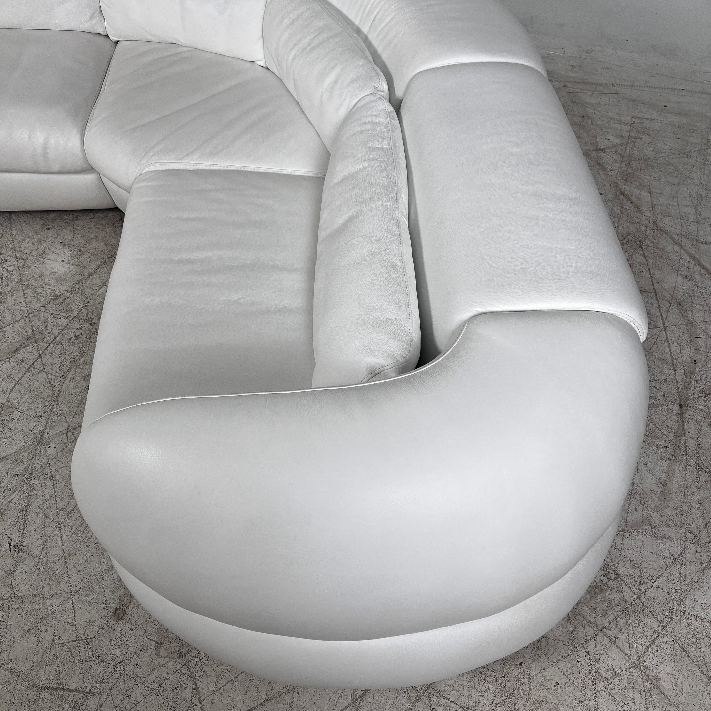 Kelvin Giormani Leather Sectional. White L shaped sofa couch. Delivery available