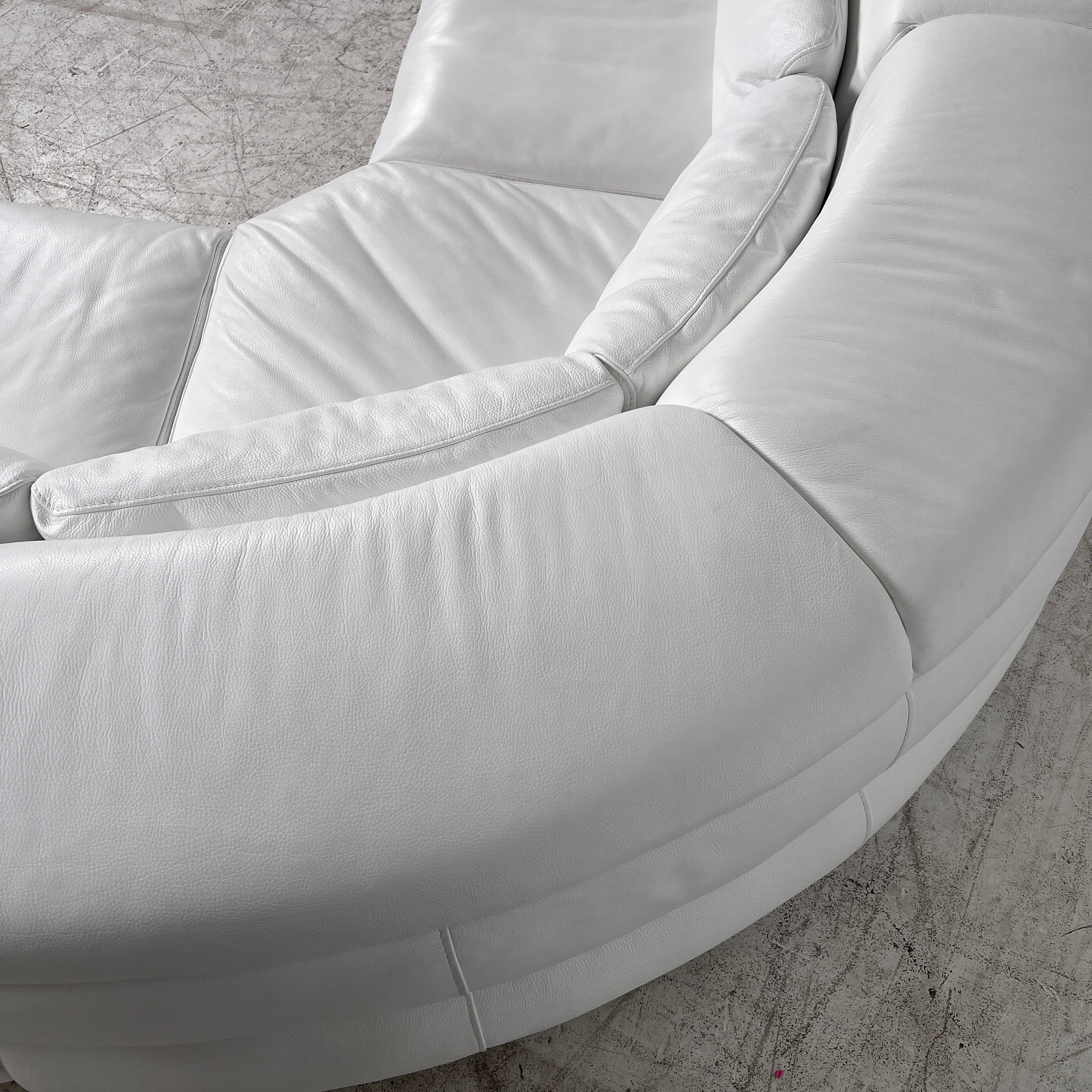 Kelvin Giormani Leather Sectional. White L shaped sofa couch. Delivery available