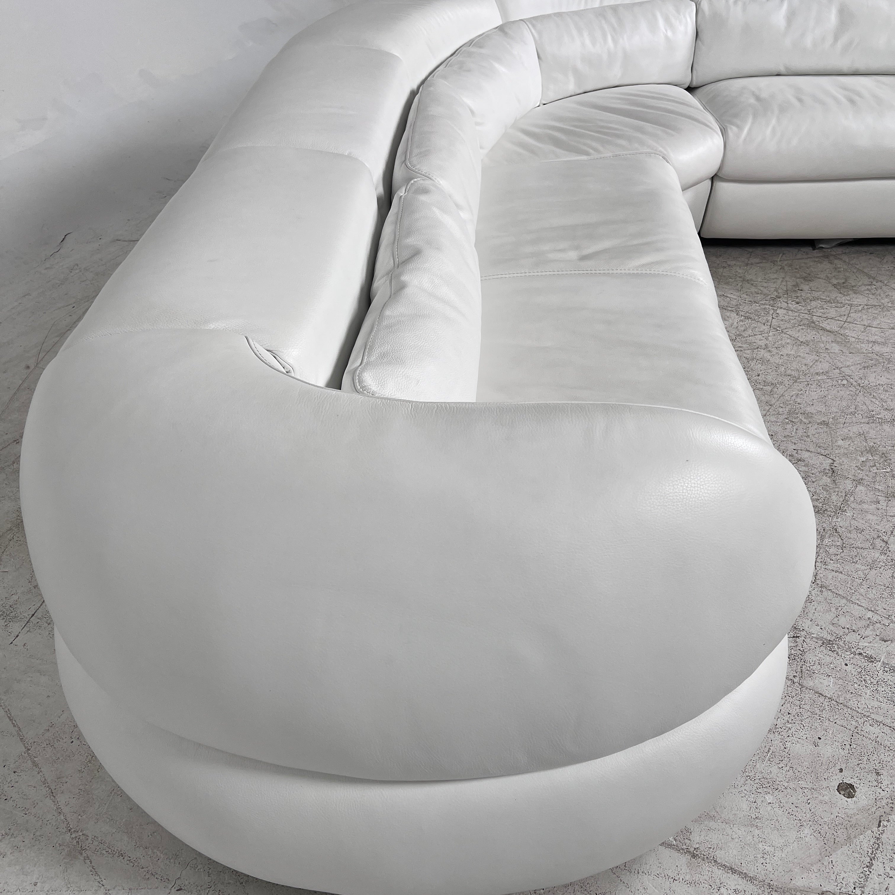 Kelvin Giormani Leather Sectional. White L shaped sofa couch. Delivery available