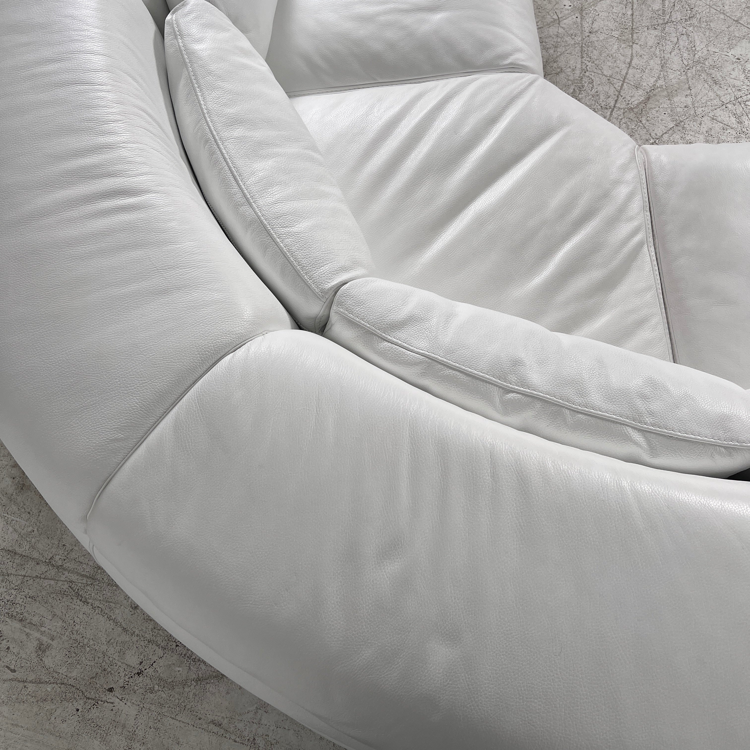 Kelvin Giormani Leather Sectional. White L shaped sofa couch. Delivery available