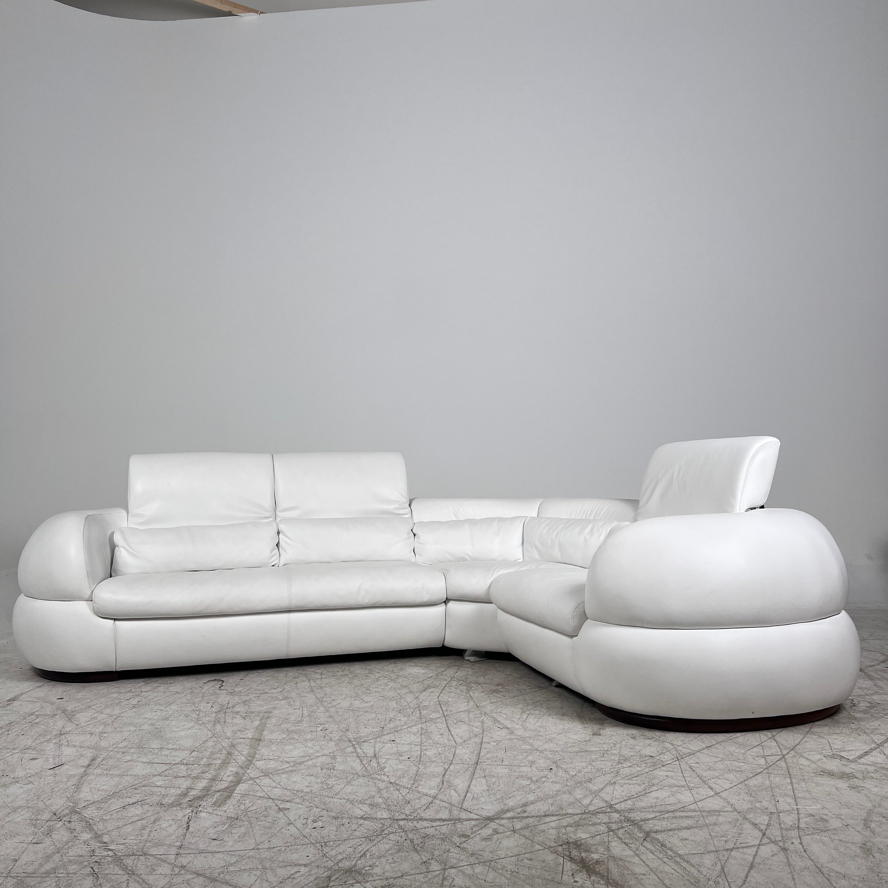Kelvin Giormani Leather Sectional. White L shaped sofa couch. Delivery available
