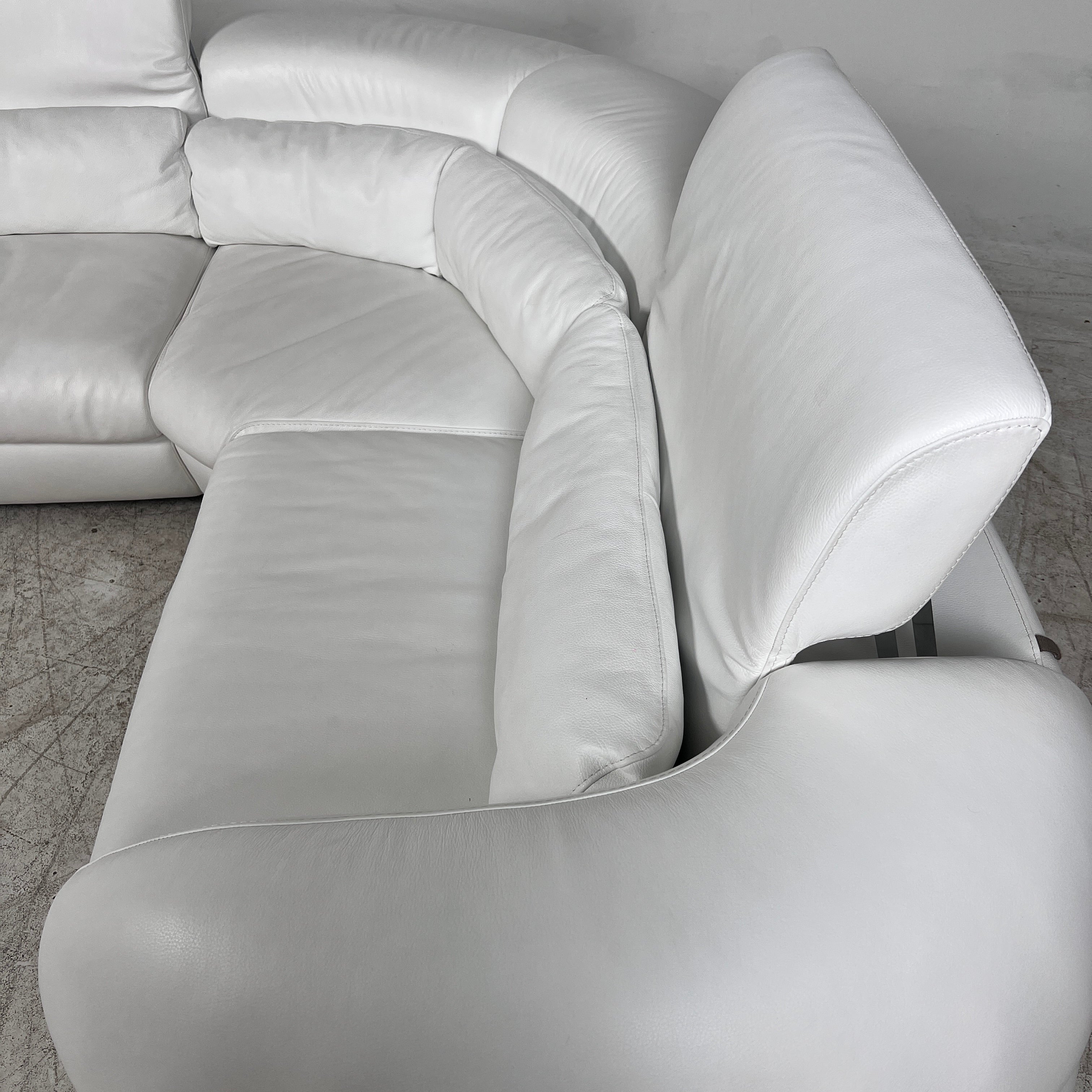 Kelvin Giormani Leather Sectional. White L shaped sofa couch. Delivery available