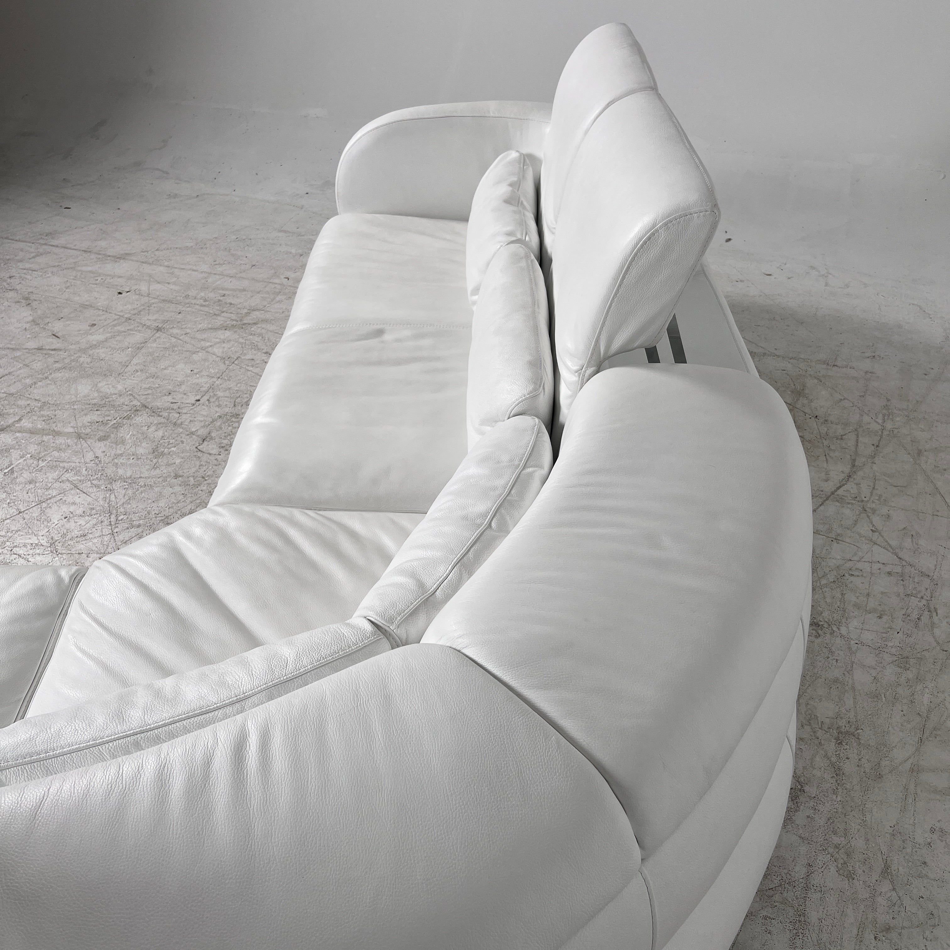 Kelvin Giormani Leather Sectional. White L shaped sofa couch. Delivery available