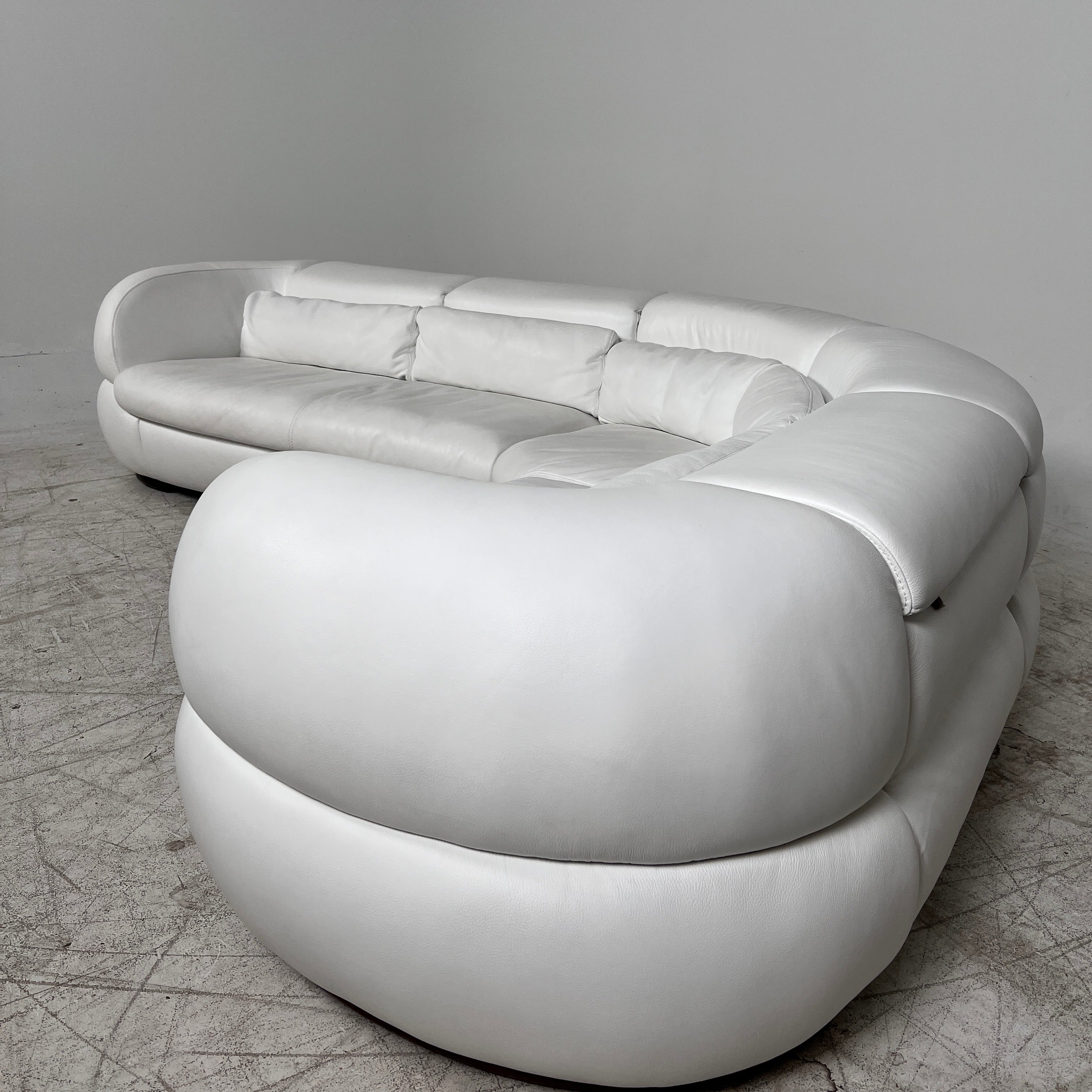 Kelvin Giormani Leather Sectional. White L shaped sofa couch. Delivery available