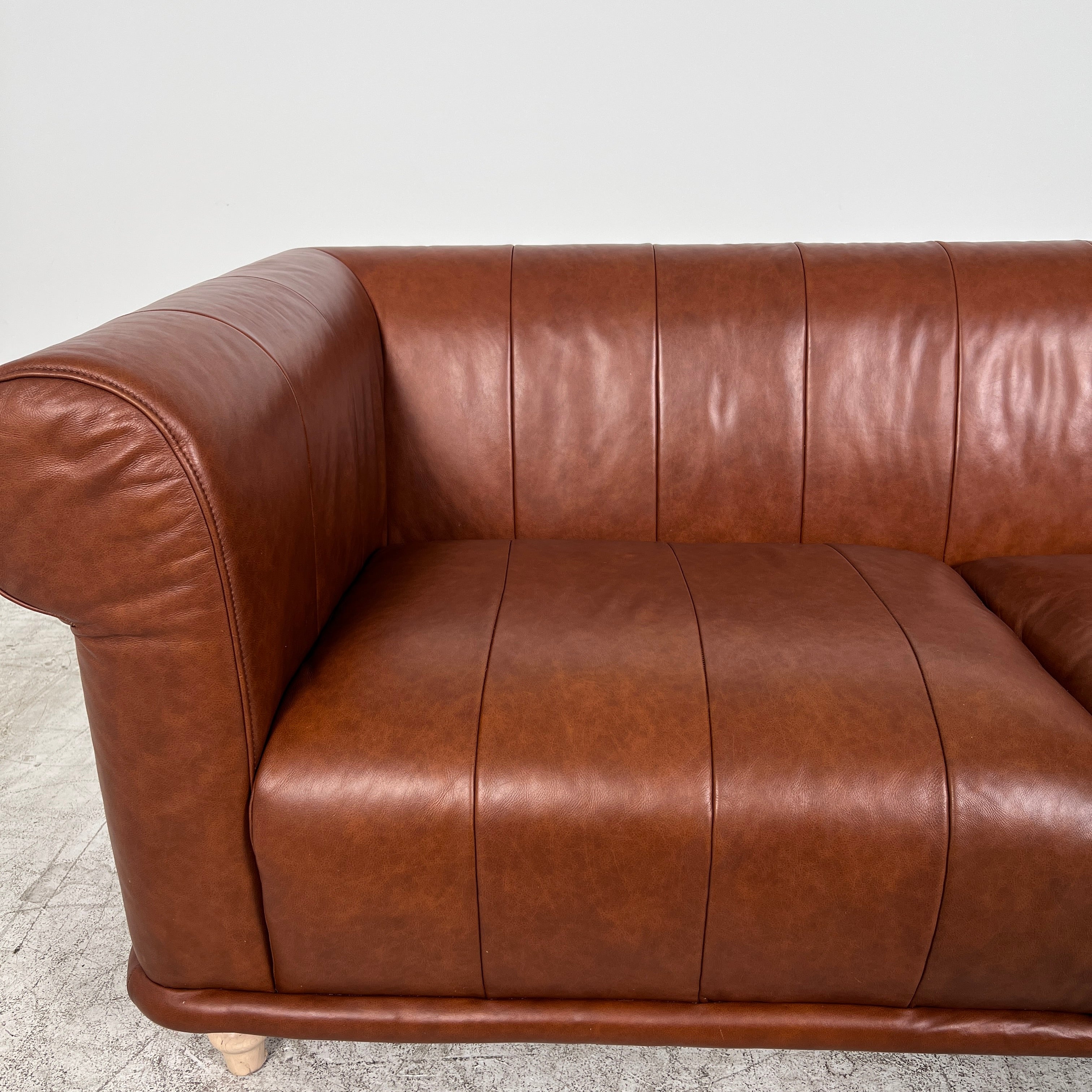 Ikea ViskaFors leather sofa. Cognac sofa couch. Delivery available