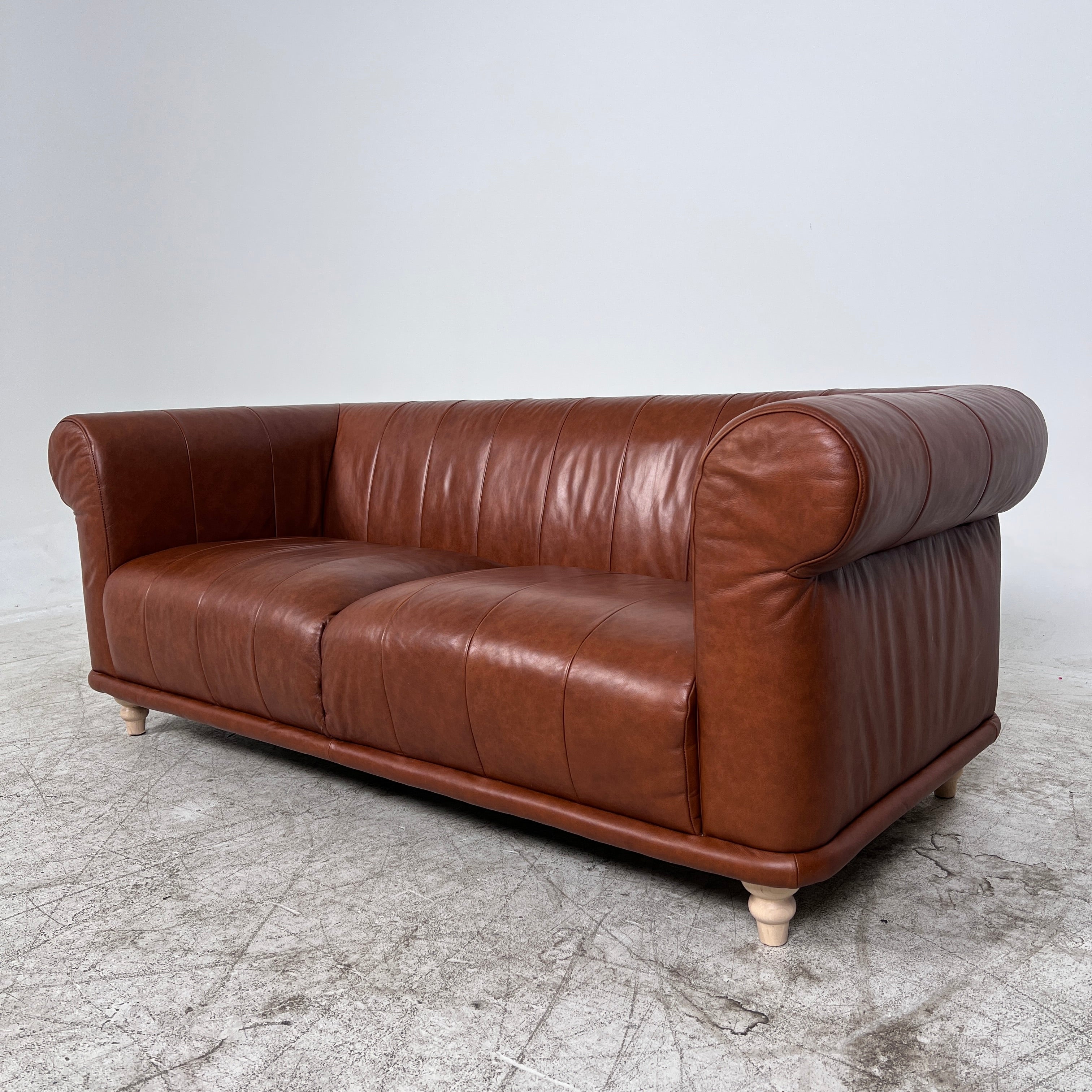 Ikea ViskaFors leather sofa. Cognac sofa couch. Delivery available